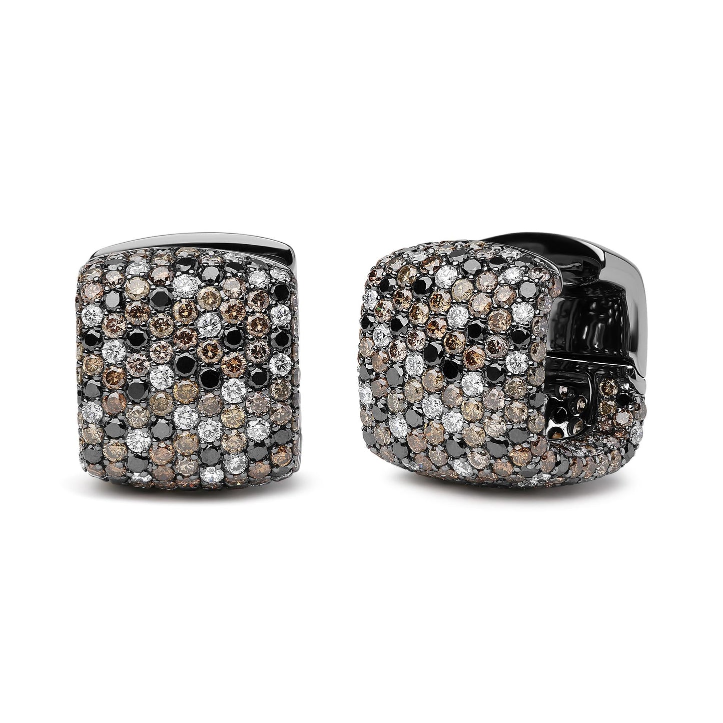 Black Rhodium Plated 18K White Gold 12 5/8 Cttw Multi Color Diamond Square