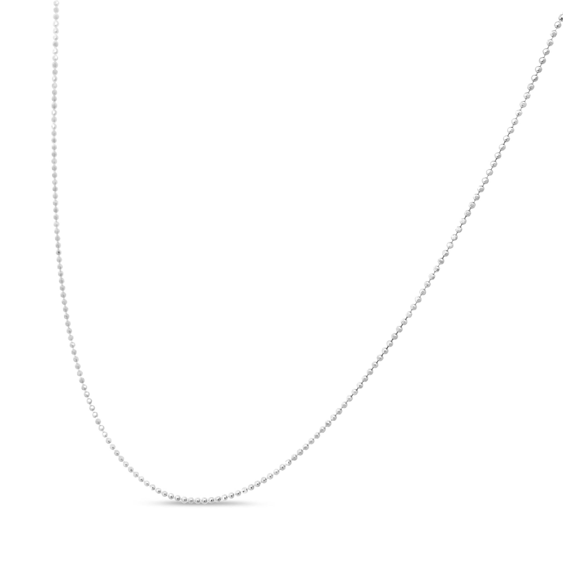 .925 Sterling Silver 0.7mm Slim and Dainty Unisex 18’’ Inch Ball Bead Chain