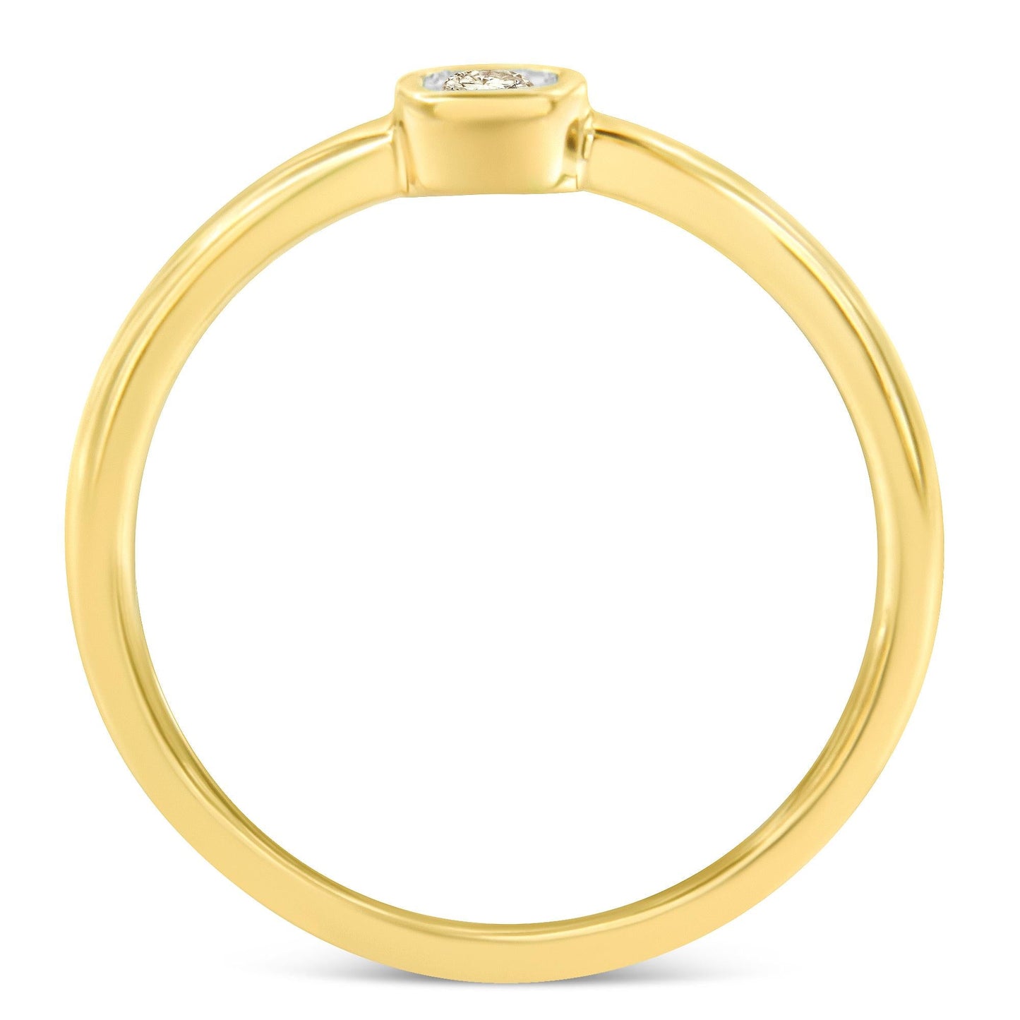 14K Yellow Gold Plated.925 Sterling Silver 1/20 Carat Diamond Square