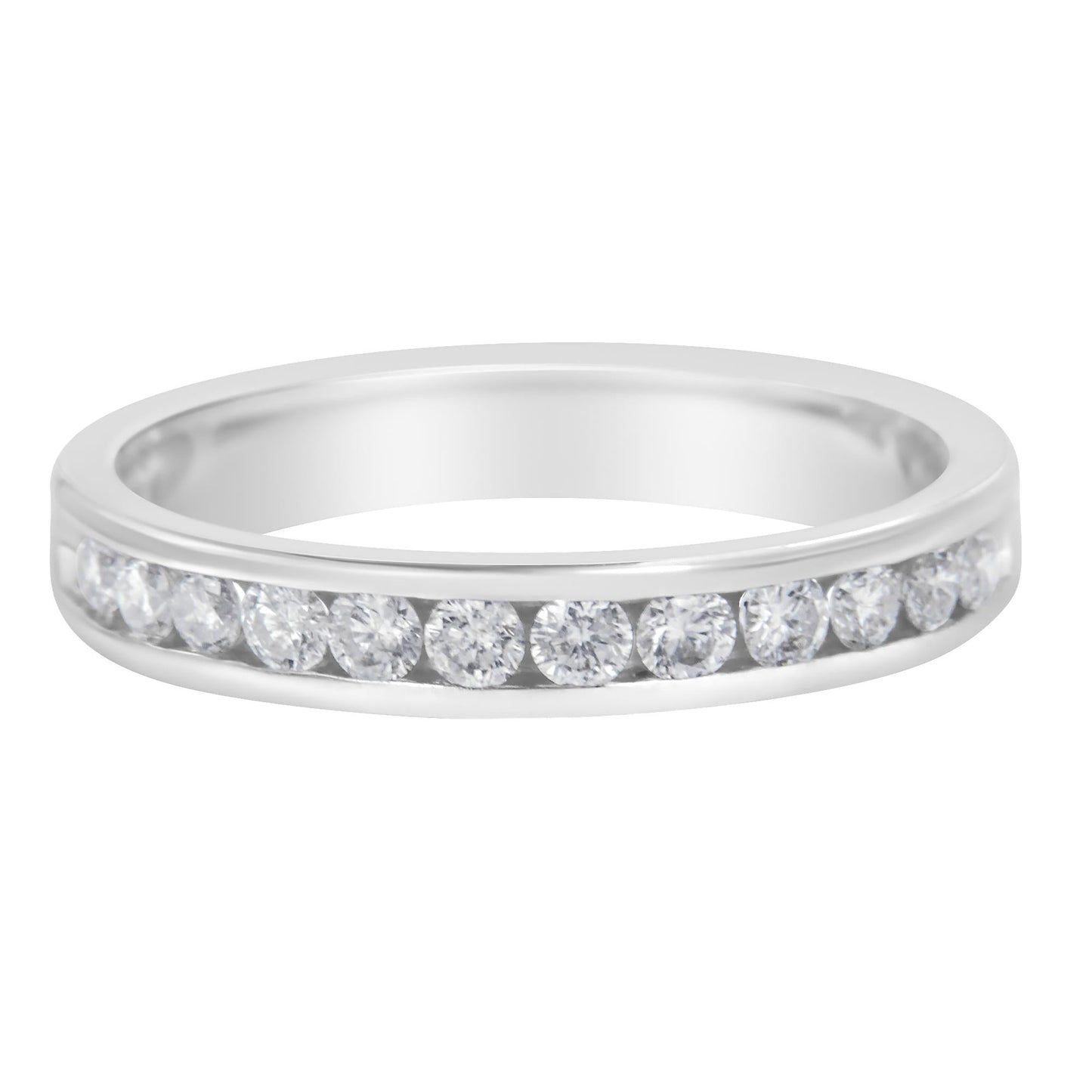 14K White Gold 1/2 cttw Diamond Band Ring (I-J Color I2-I3 Clarity) - 7