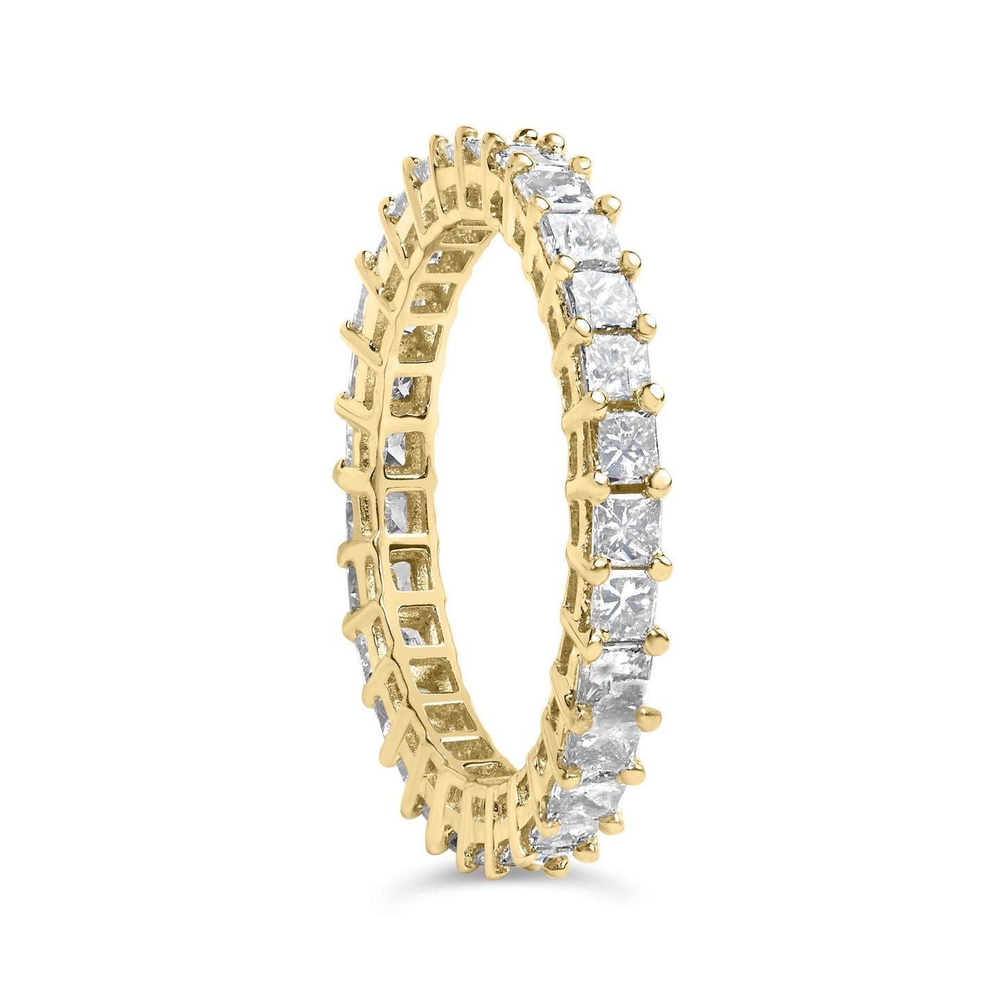 14K Yellow Gold 2.00 Cttw Shared Prong Set Princess Cut Diamond Eternity Band