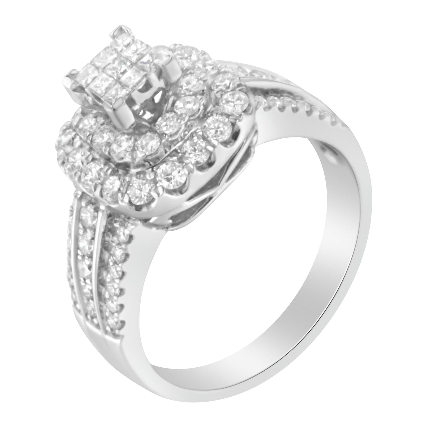 14K White Gold Diamond Vintage Ring (1 cttw H-I Color I1-I2 Clarity)