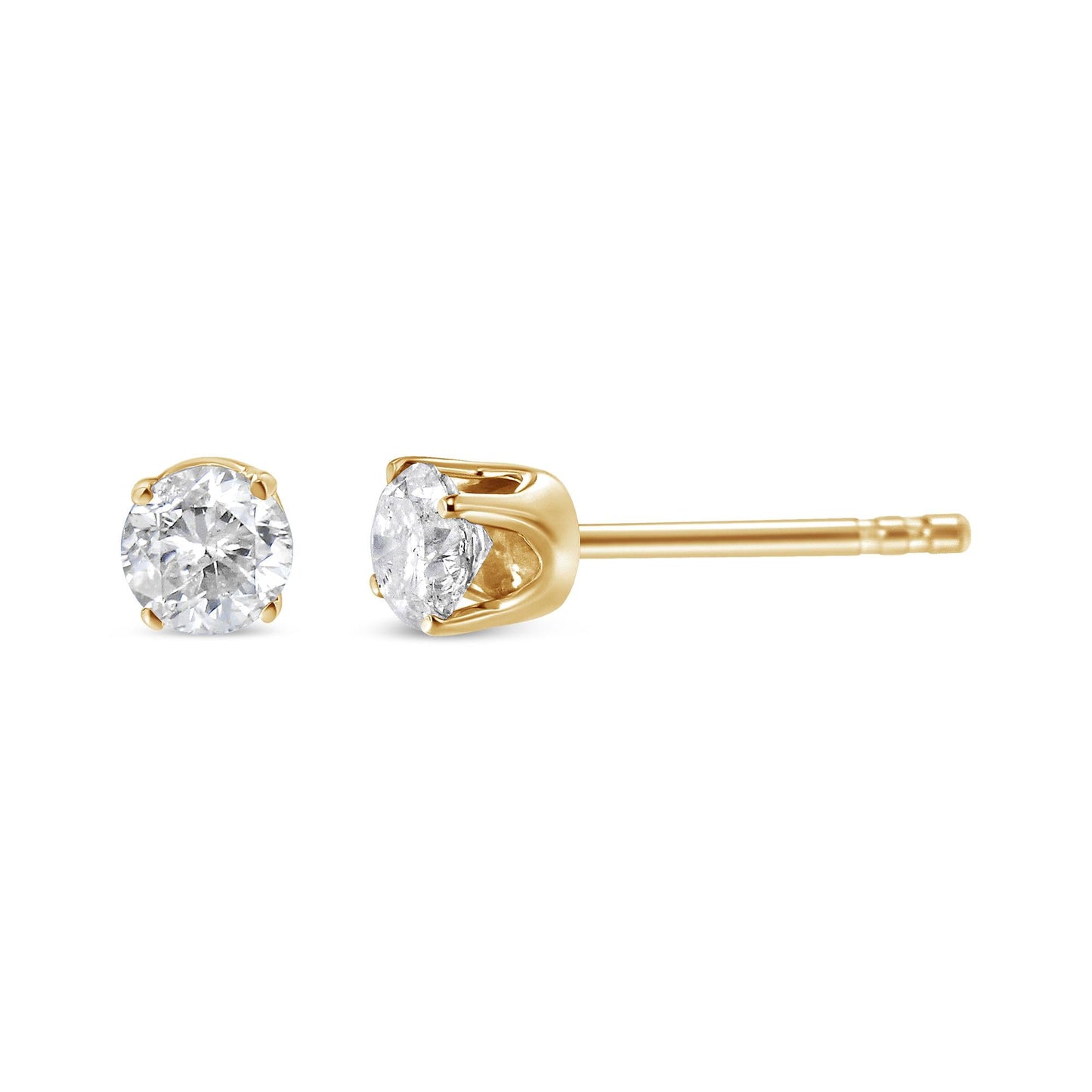 AGS Certified 14K Yellow Gold 1/2 Cttw 4 Prong Set Brilliant Round-Cut