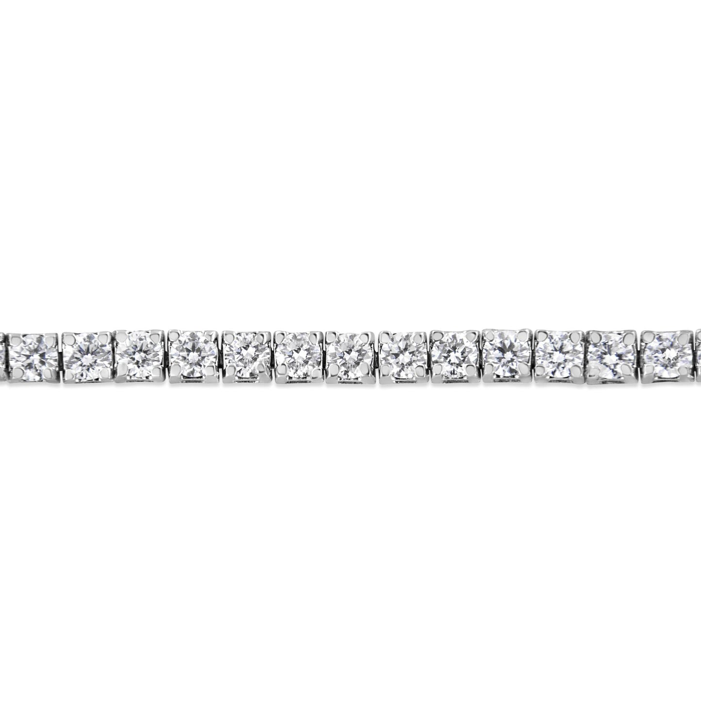 14K White Gold 4-Prong Set Lab Grown Round Diamond Classic Tennis Bracelet (F-G