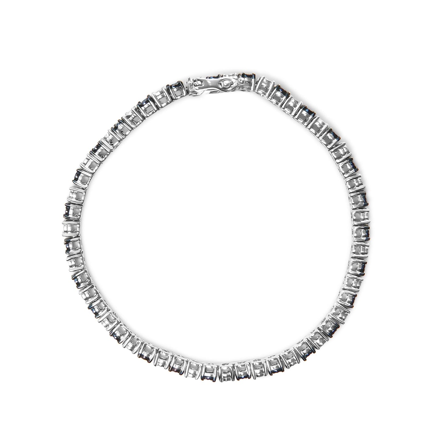 .925 Sterling Silver 1.0 Cttw with Alternating Round White Diamond and Round