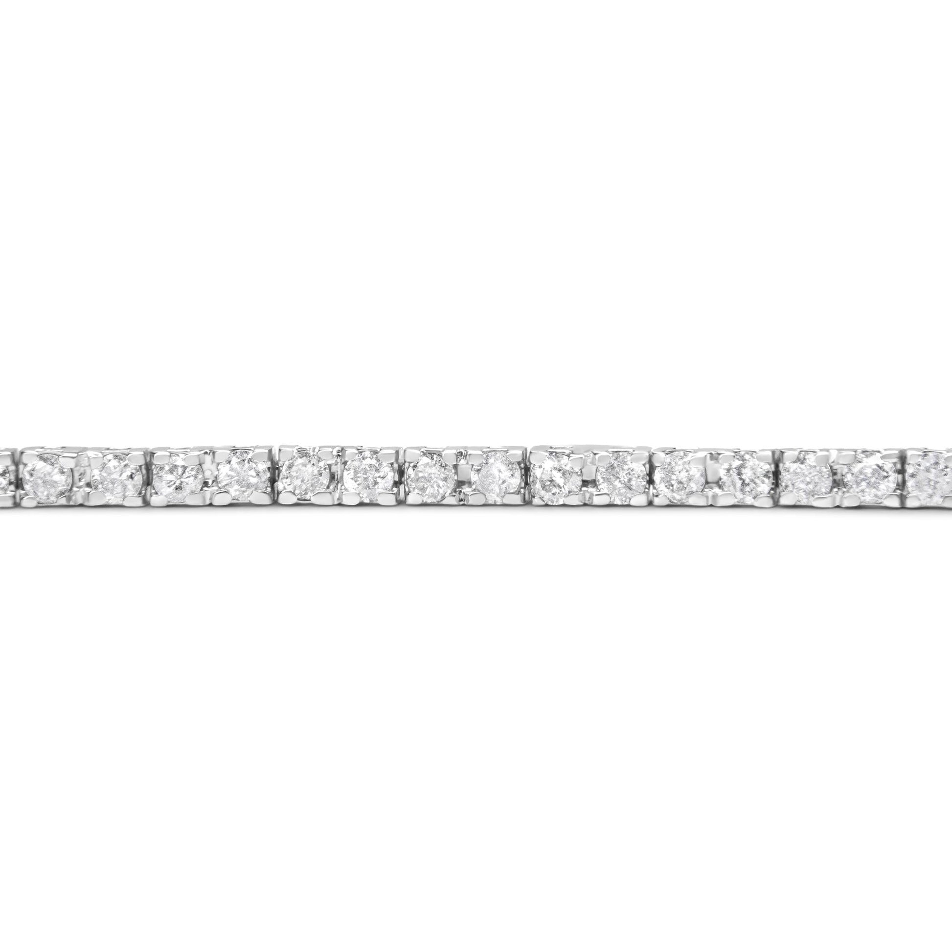 10K White Gold 2.0 Cttw Prong Set Round-Cut 7.25’’ Classic Diamond Tennis