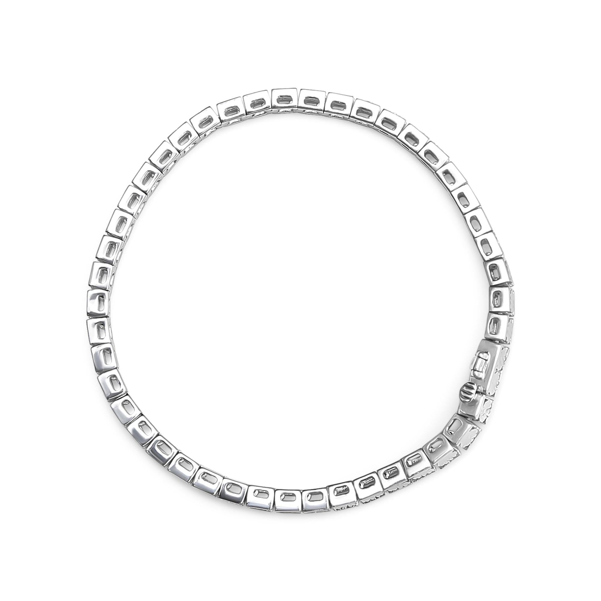 .925 Sterling Silver 1/4 Cttw Miracle Set Diamond and Bead Link 7.25’’