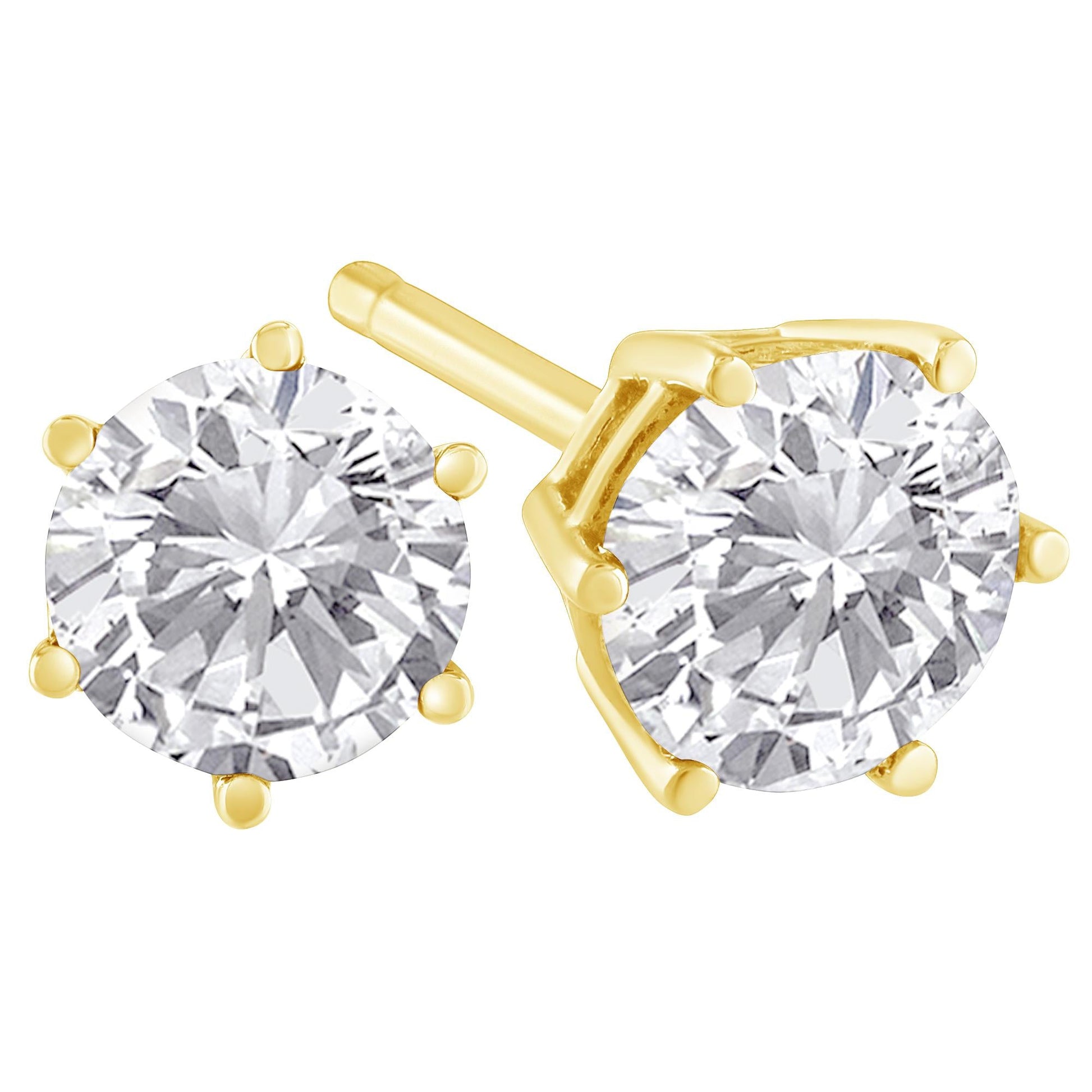 18K Yellow Gold 1-1/2 Cttw Round Brilliant-Cut Near Colorless Diamond Classic