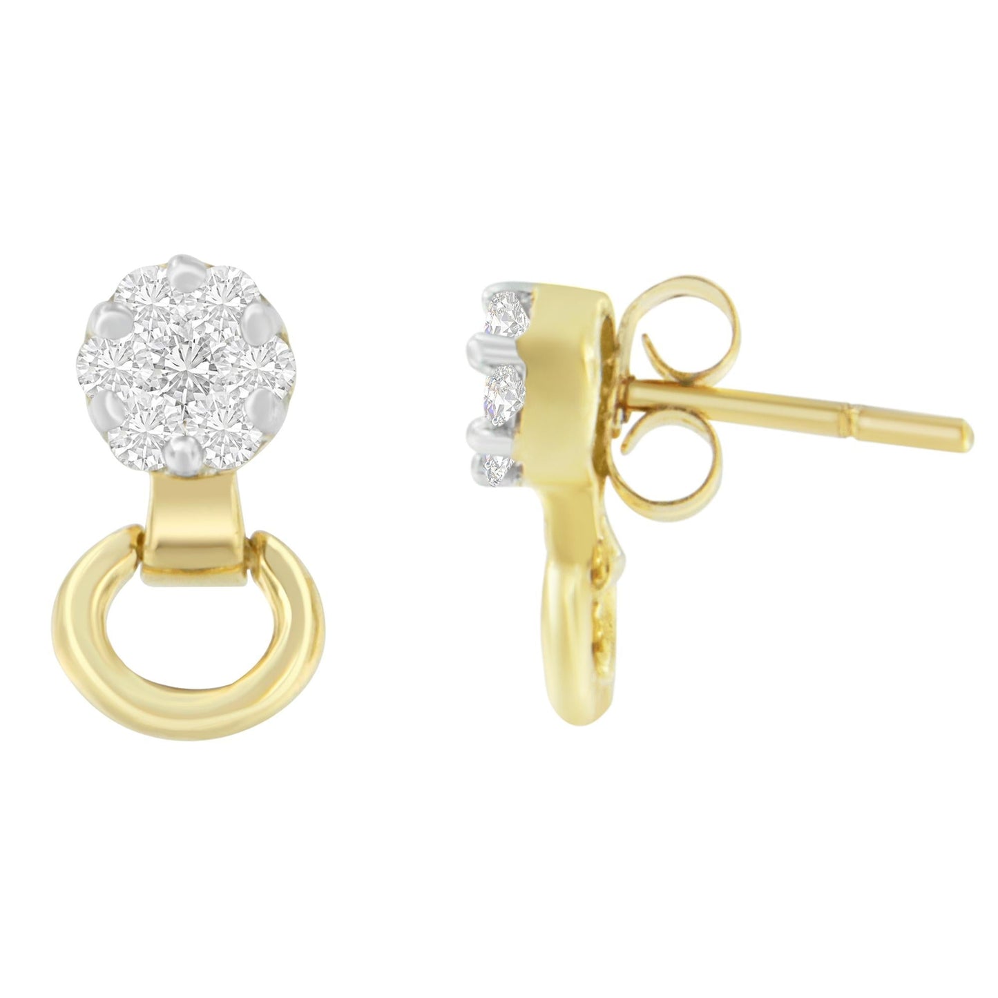 14K Yellow Gold 1/2 cttw Diamond Stud Earrings (I-J SI1-SI2)