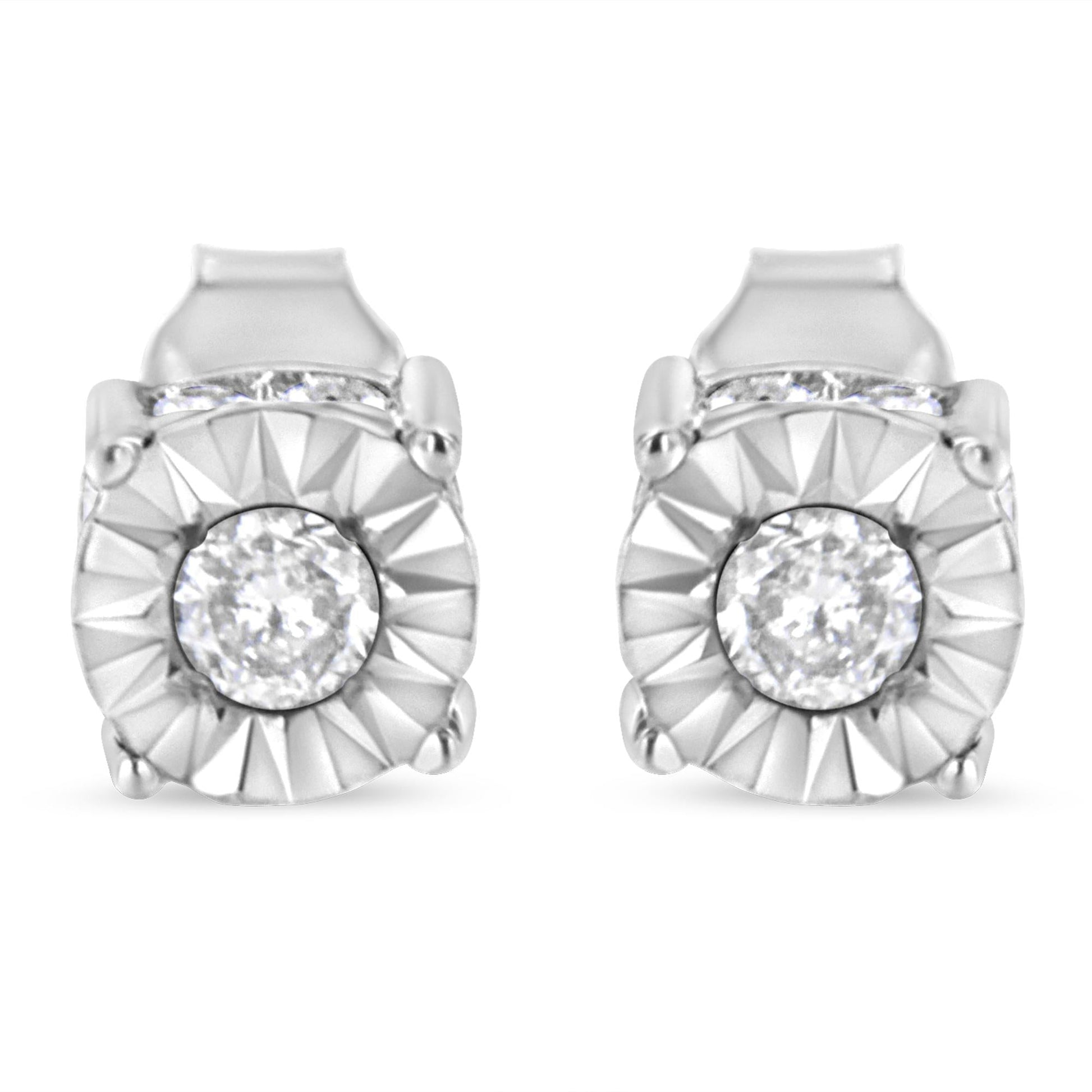 1/2 Cttw Miracle Set Diamond Stud Earring (J-K Color I2-I3 Clarity) - Choice