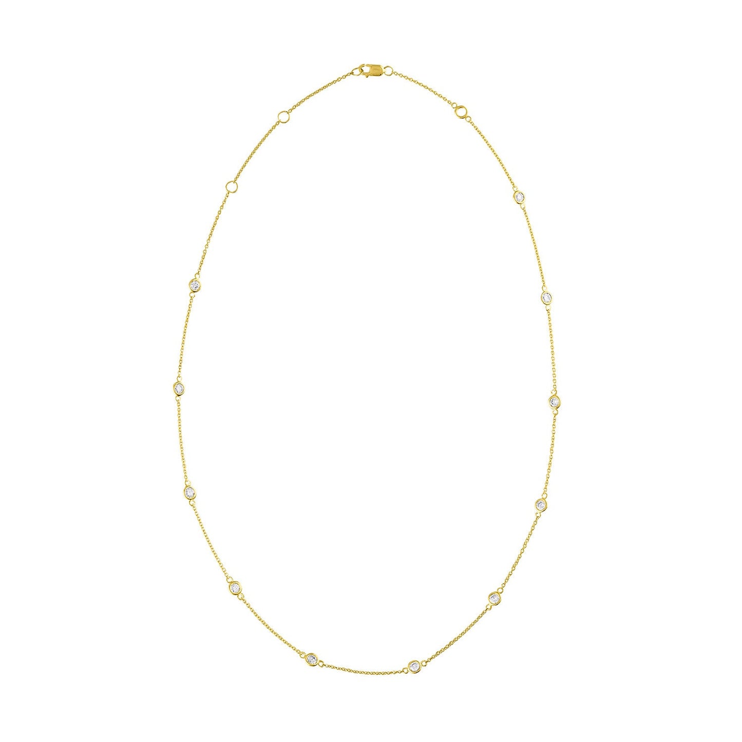 14K Gold Diamond Station Necklace (1 1/10 cttw H-I Color VS2-SI1 Clarity)