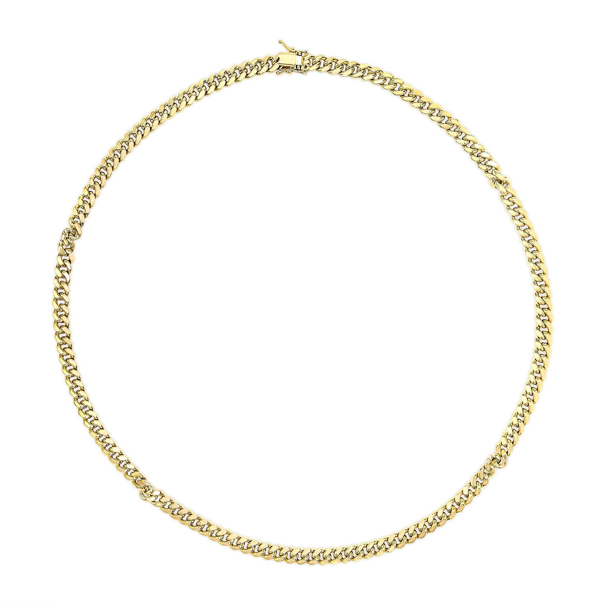 Semi-Solid 14K Yellow Gold 6.1mm Classic Miami Cuban Chain Necklace