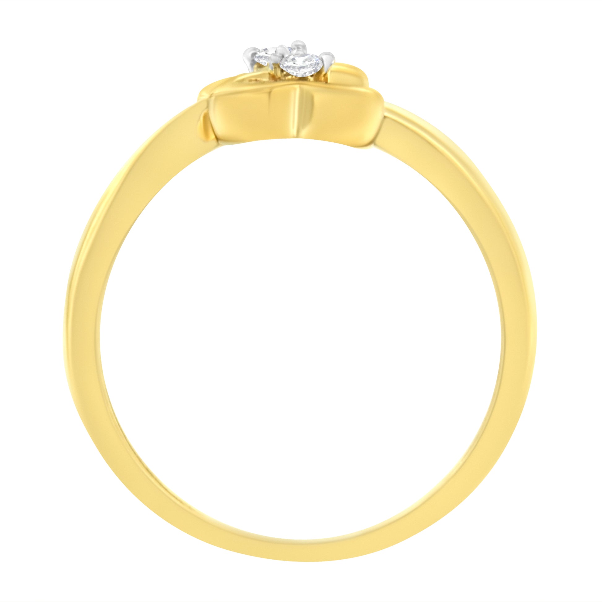 14KT Yellow Gold 1/20 ctw. Dual Heart Diamond Ring (K-L I1-I2)