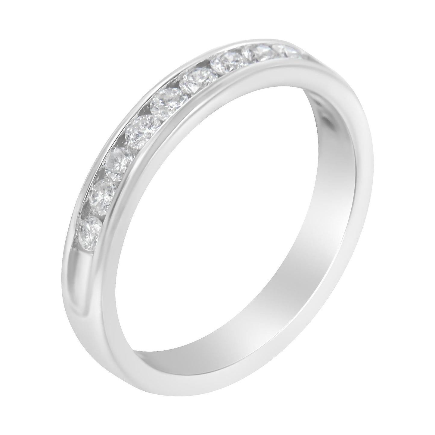 14K White Gold 1/2 cttw Diamond Band Ring (I-J Color I2-I3 Clarity) - 7