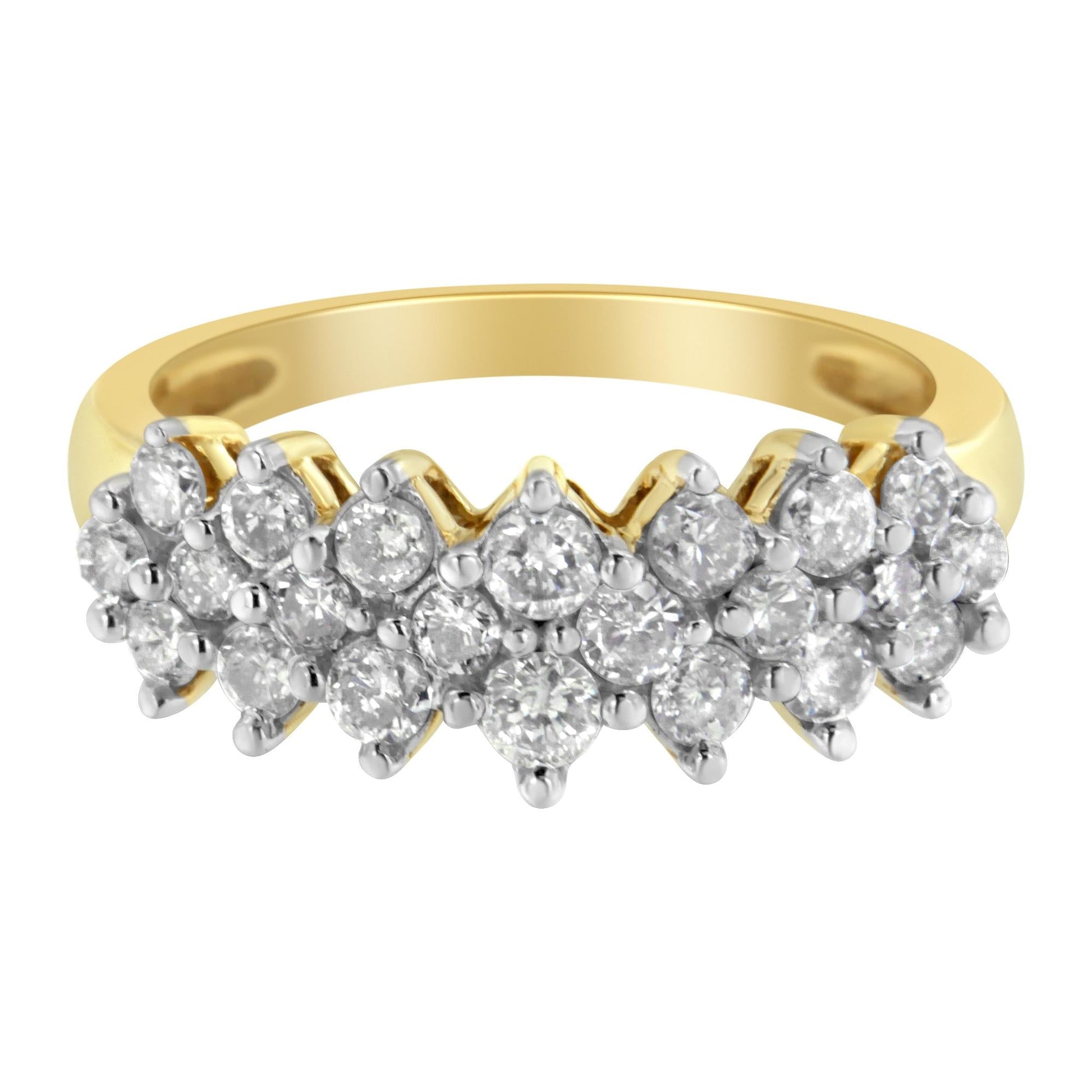 10K Yellow Gold Round Diamond Ring (1 cttw J-K Color I1-I2 Clarity) - 7