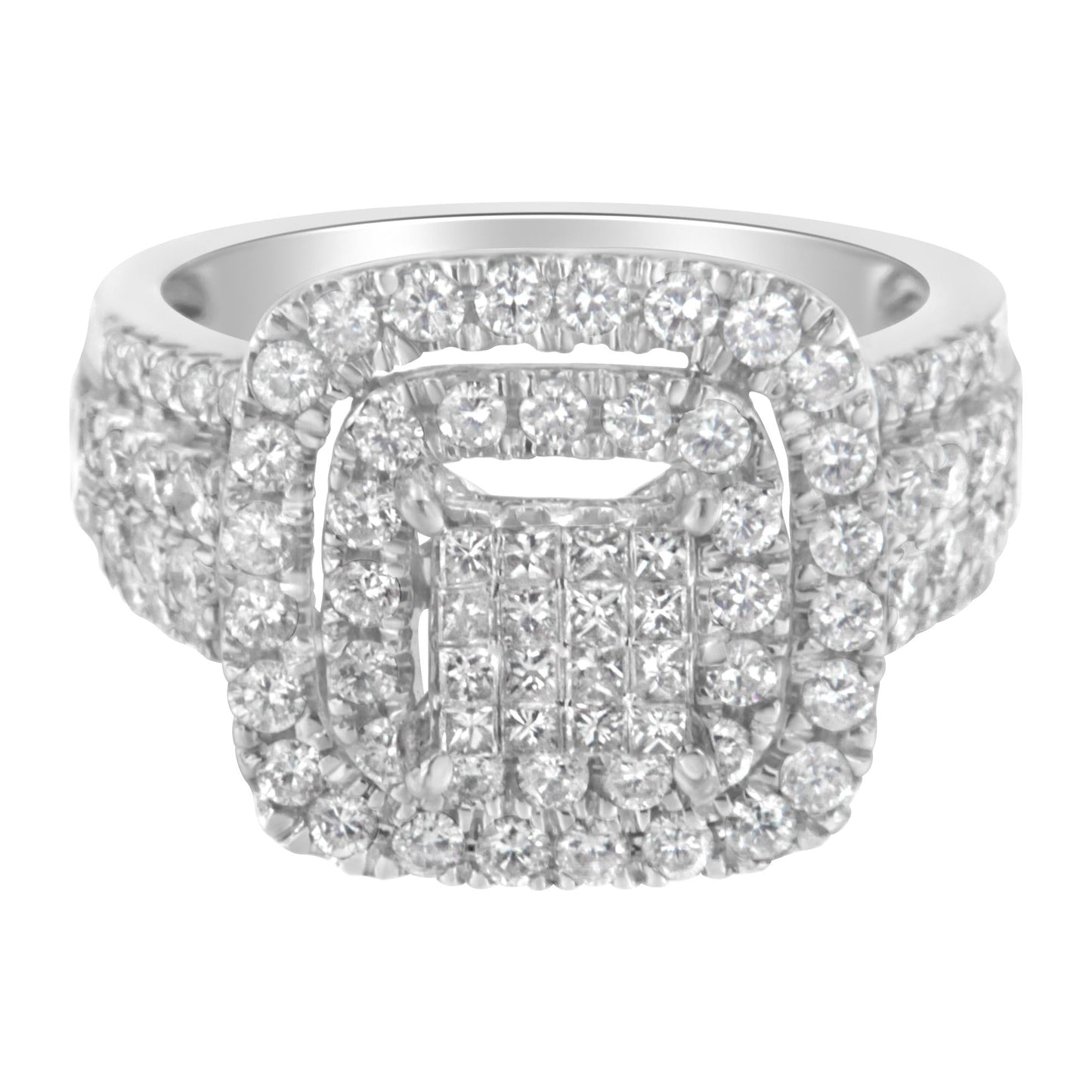 14KT White Gold Diamond Cocktail Ring (1 1/2 cttw H-I Color SI2-I1 Clarity)