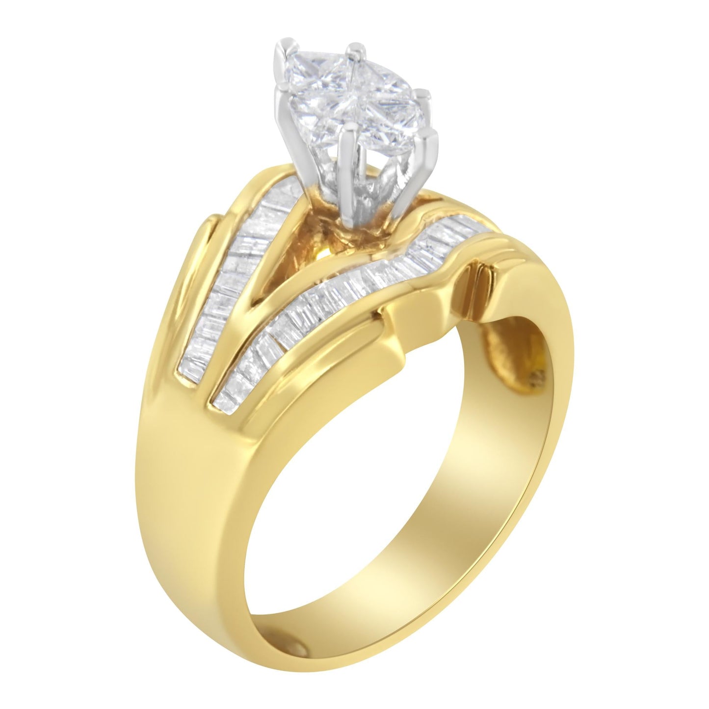 14KT Two-Toned Gold Diamond Cocktail Ring (1 cttw H-I Color SI1-SI2 Clarity)