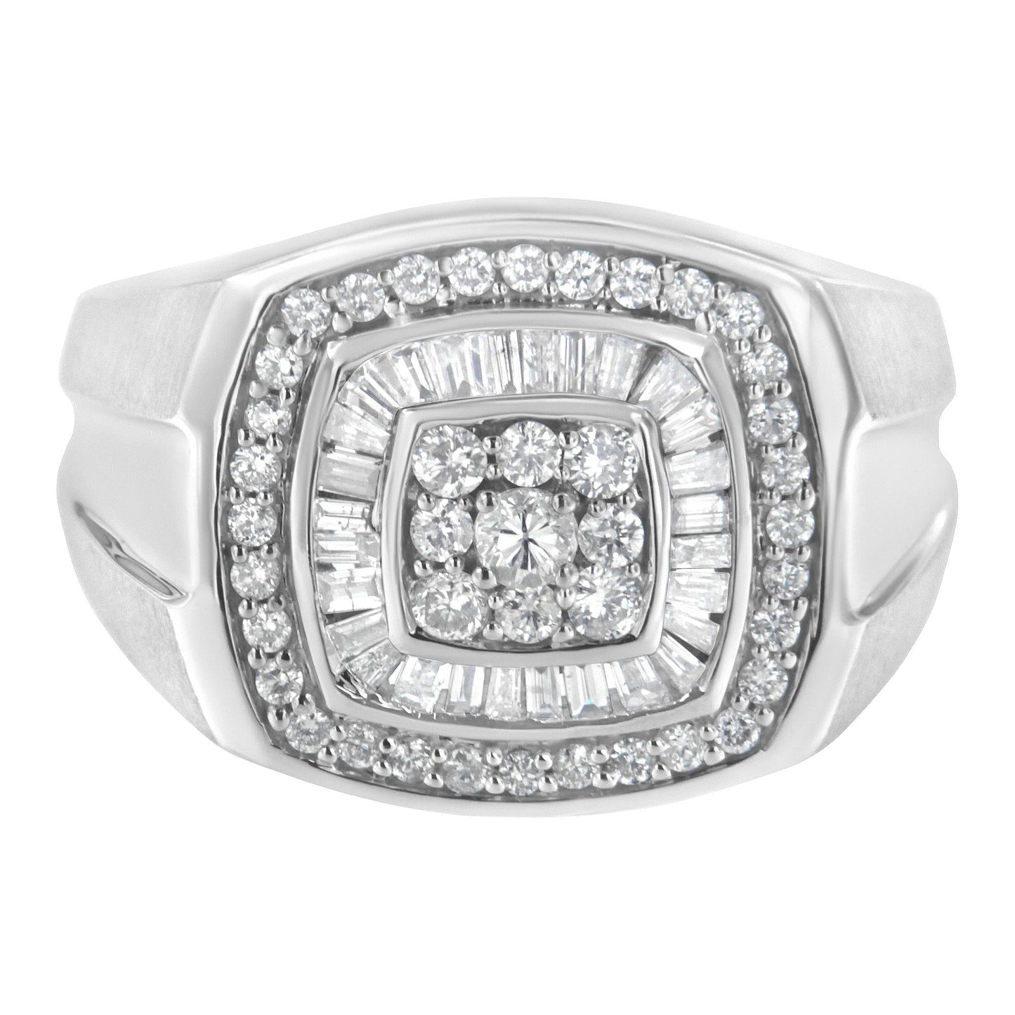 14K White Gold Men’s Diamond Band Ring (1 cttw H-I Color SI1-I2 Clarity)