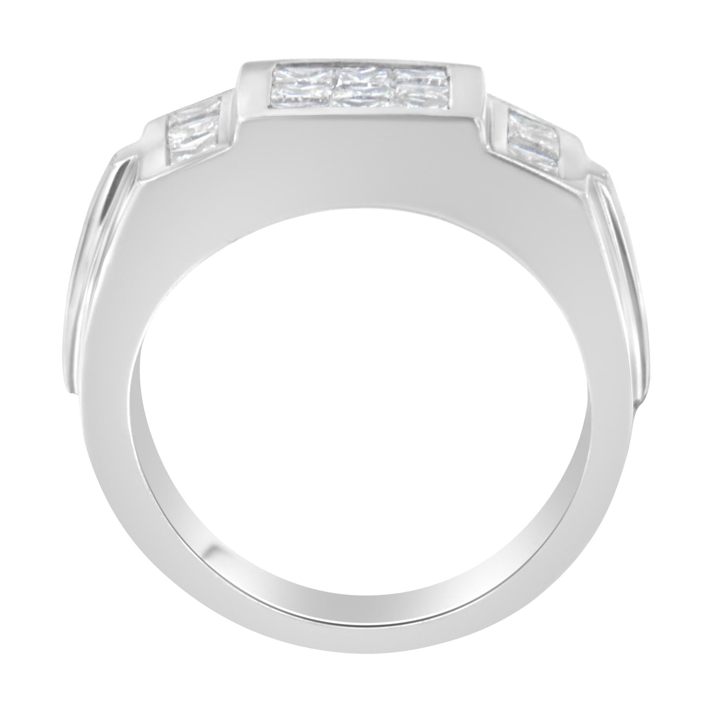 Men’s 14K White Gold Diamond Cluster Ring (2 cttw G-H Color SI1-SI2 Clarity)