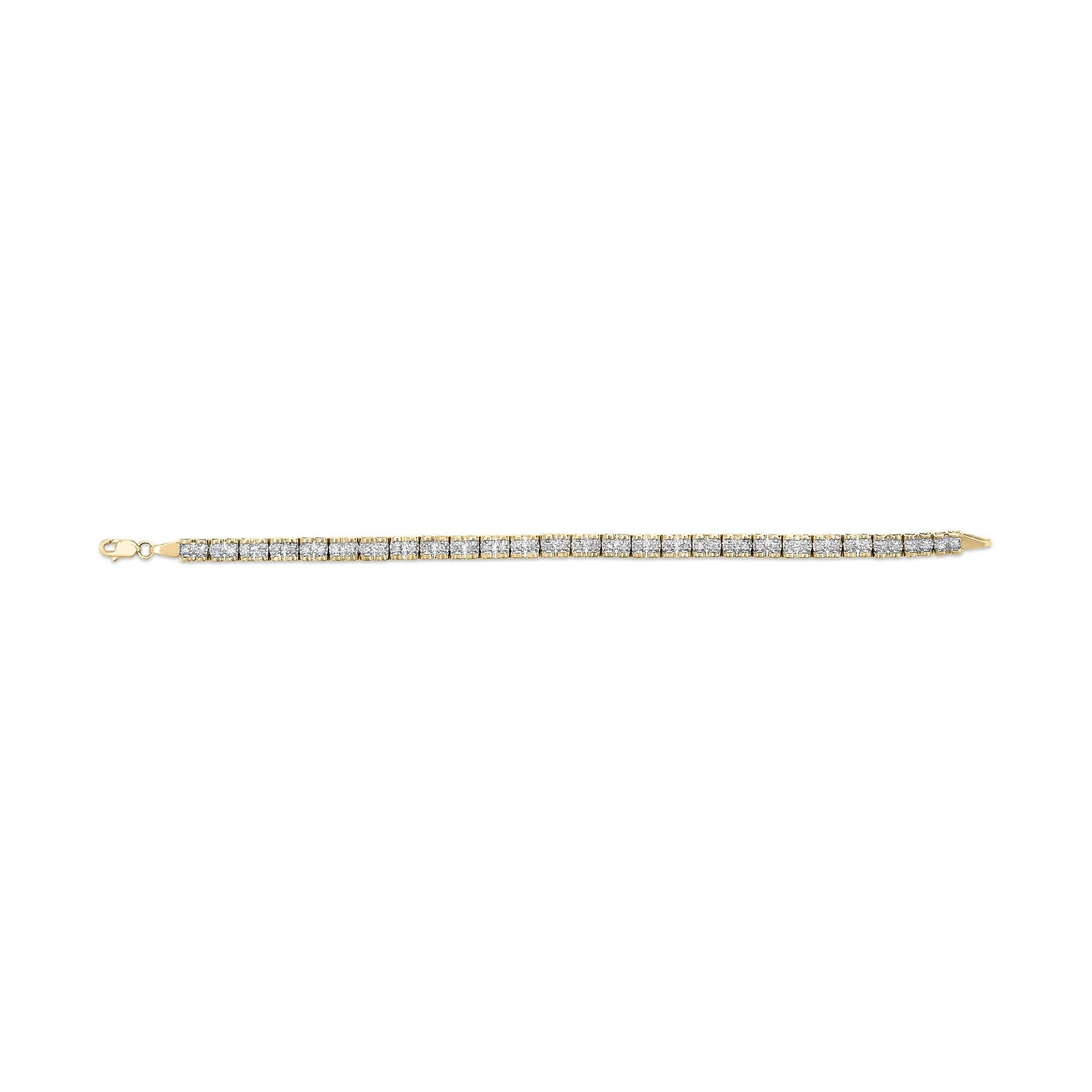 10K Yellow Gold 1.00 Cttw Round-Cut Diamond Link Bracelet (I-J Color I3-Promo