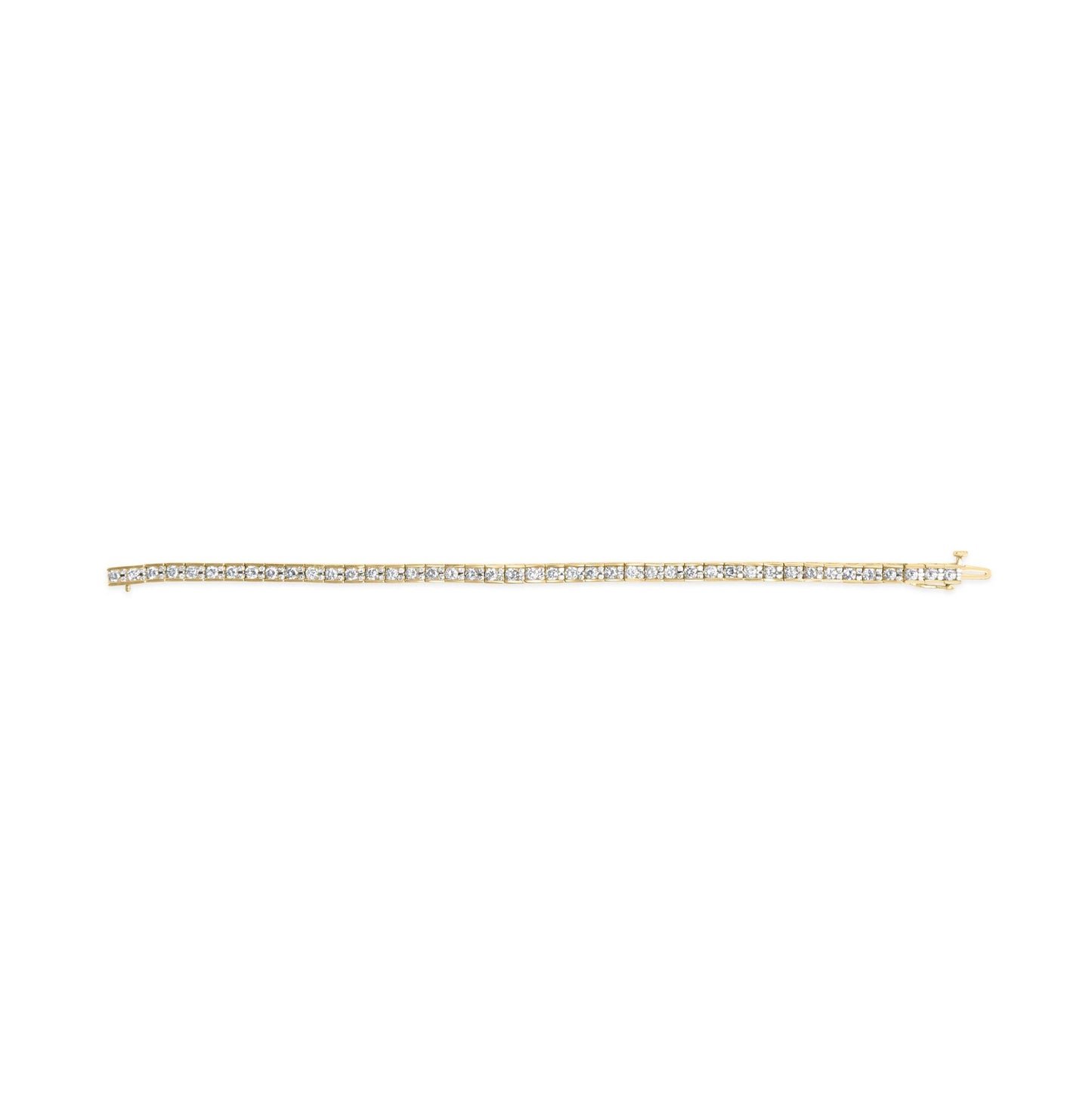 10K Yellow Gold 4.00 Cttw Channel Set Round Diamond Tennis 7’’ Bracelet