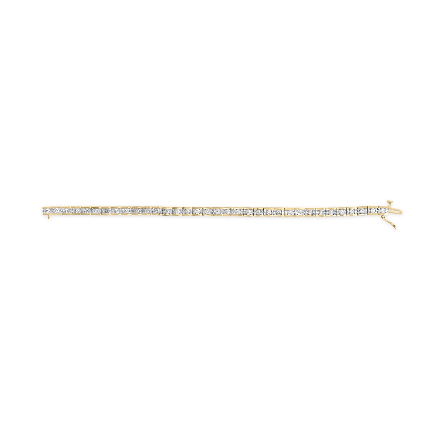 14K Yellow Gold 4.00 Cttw Channel Set Diamond Tennis Bracelet (J-K Color, I1-I2 Clarity) - 7.5" Inches