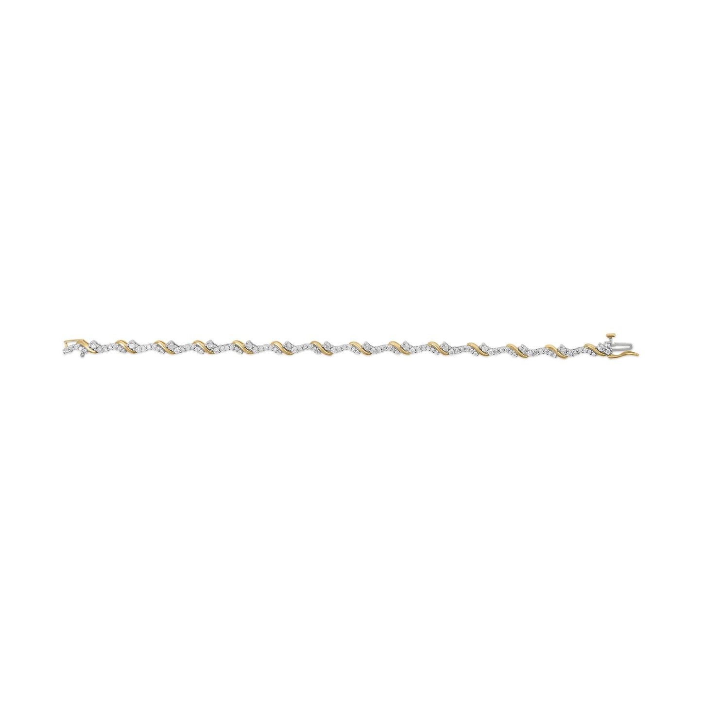 10K Yellow and White Gold 2.00 Cttw Diamond ’S’ Link 7’’ Bracelet (H-I