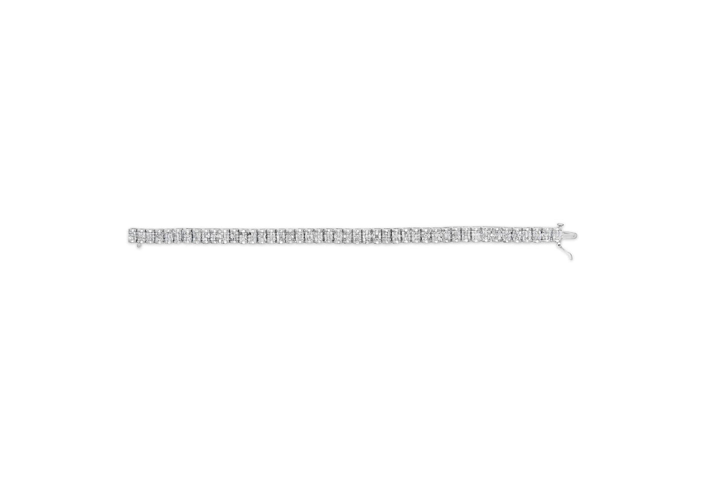 14K White Gold 5.00 Cttw Invisible Set Princess-Cut Diamond Belt and Buckle