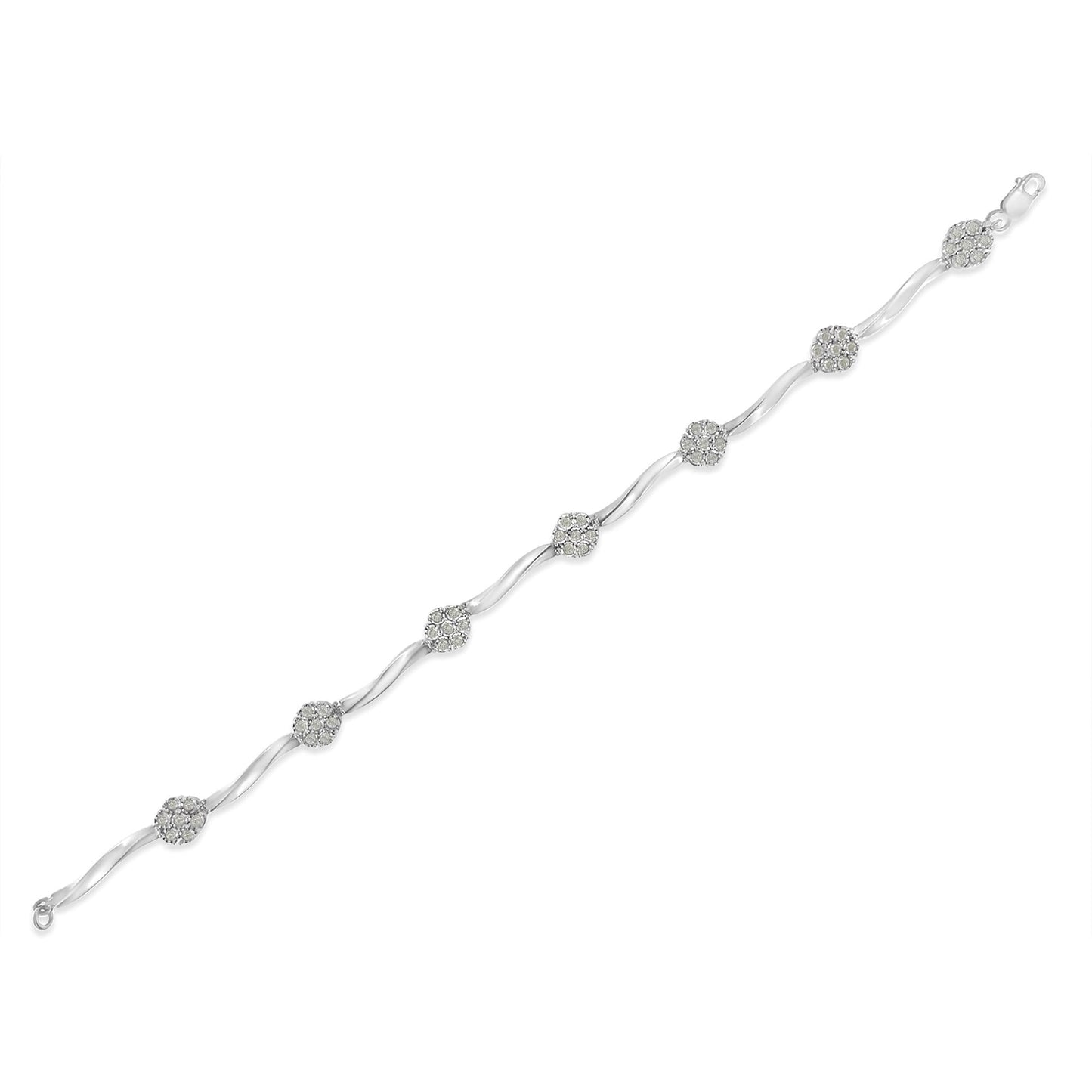 Sterling Silver Diamond Link Bracelet (1 cttw H-I Color I1-I2 Clarity)