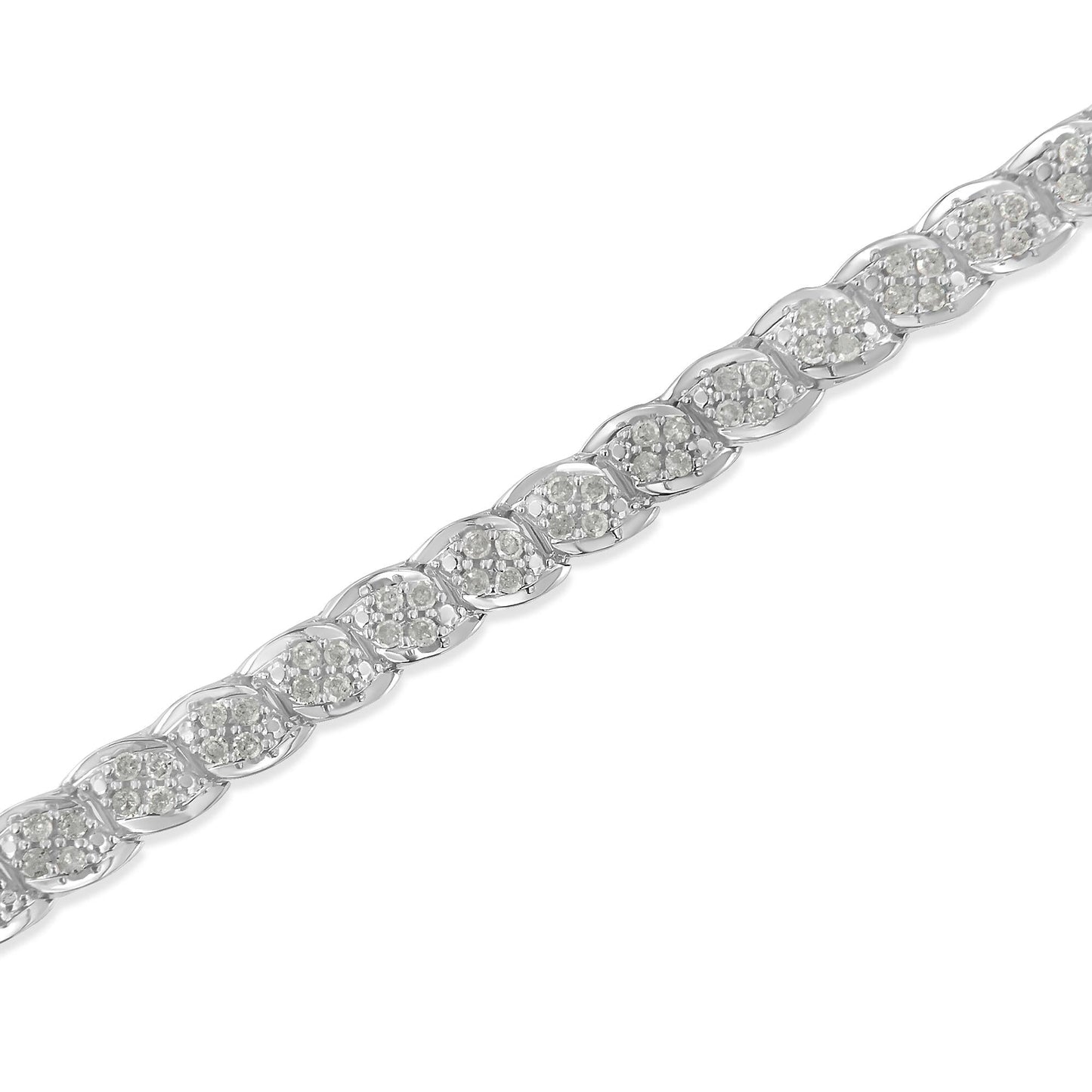 Sterling Silver Diamond Link Bracelet (2 cttw I-J Color I3 Clarity)