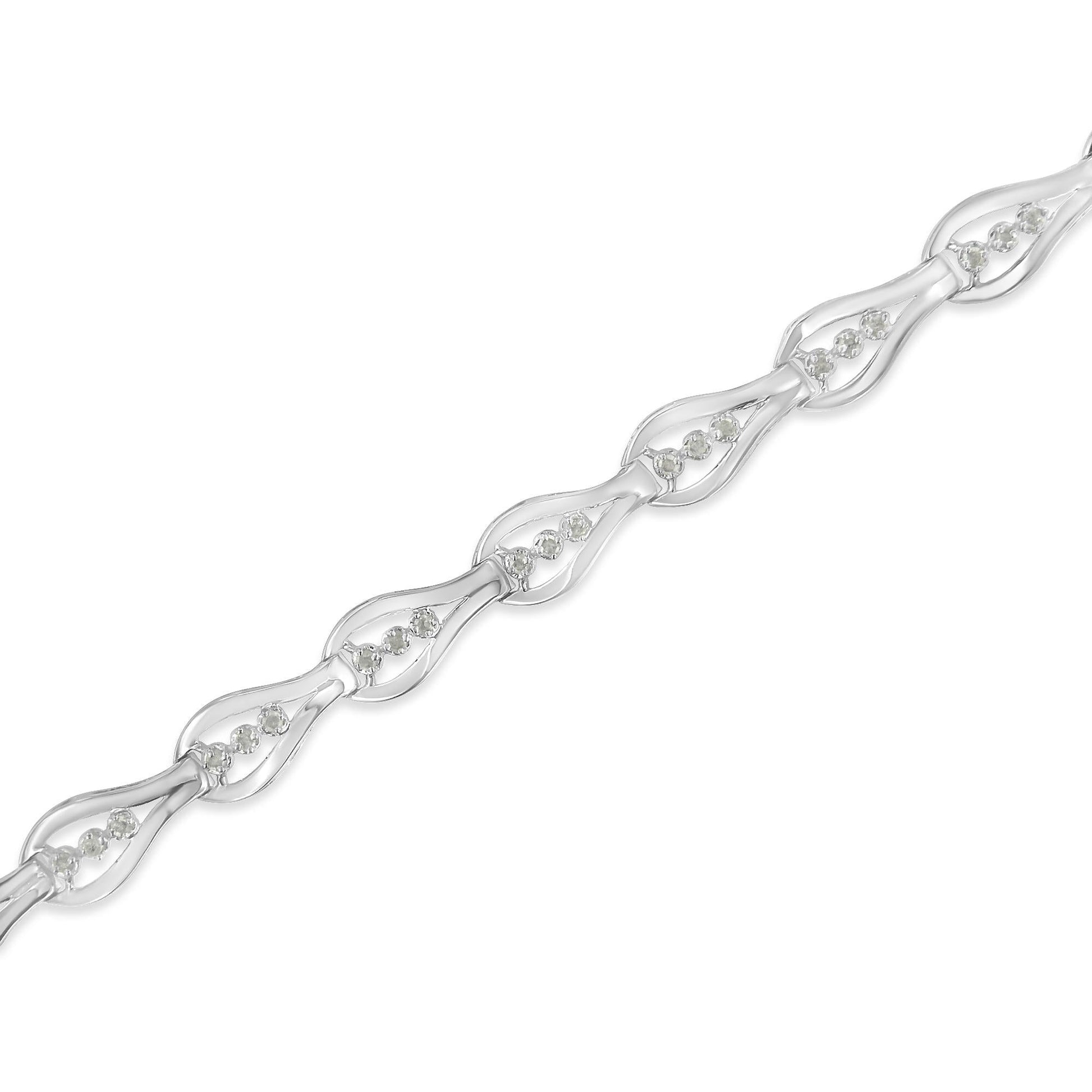 Sterling Silver Diamond Link Bracelet (0.5 cttw I-J Color I3 Clarity)