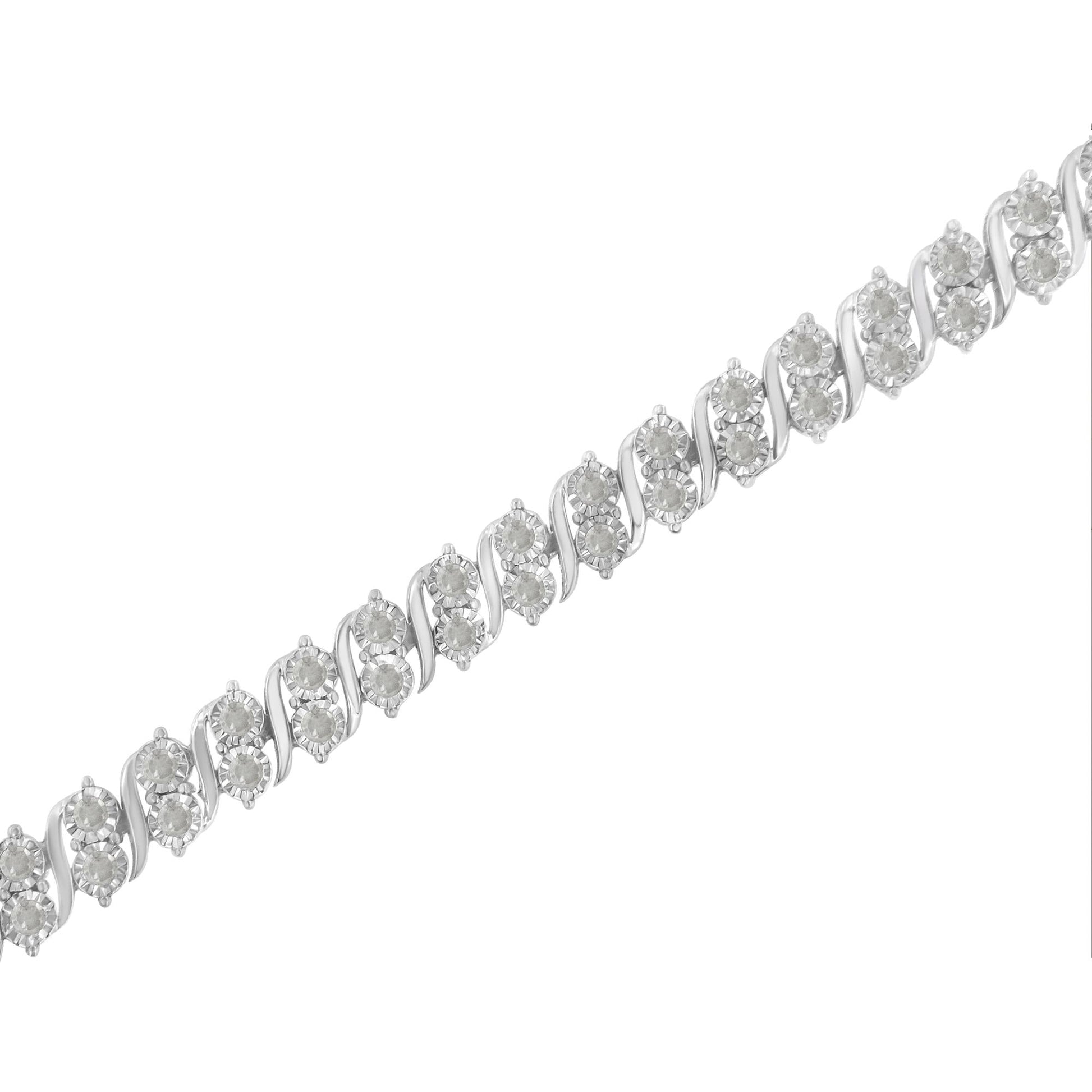 .925 Sterling Silver 2.0 Cttw Diamond S- Link Tennis Bracelet (I-J Color I3