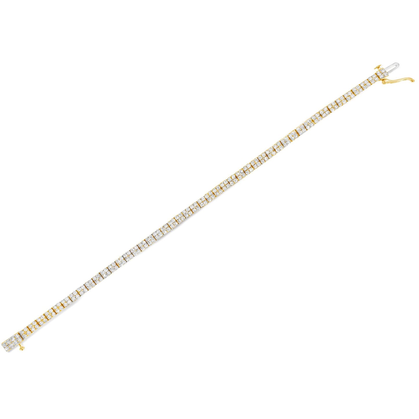 14K Yellow Gold Plated.925 Sterling Silver 3.0 Cttw Diamond Link Bracelet (K-L