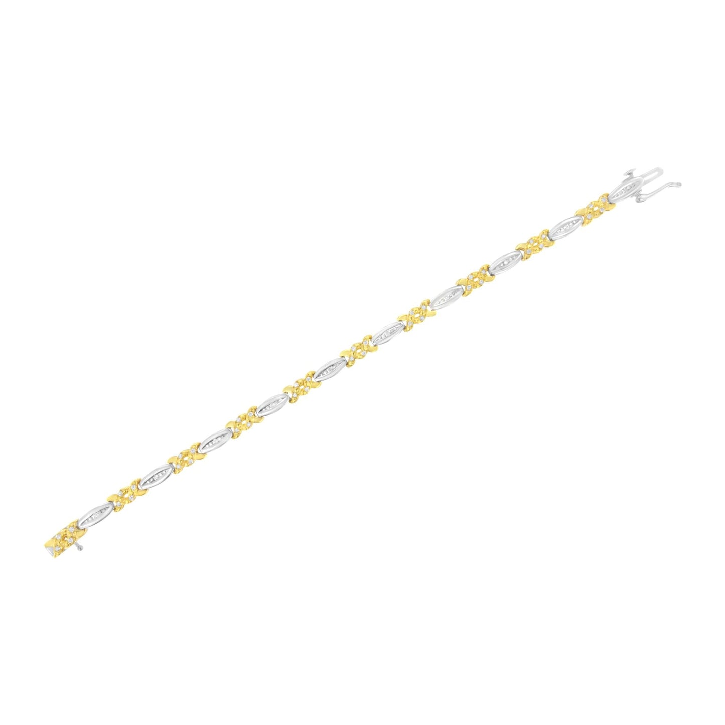 10K Yellow Gold Plated.925 Sterling Silver 1/2 cttw Channel Set Round-cut