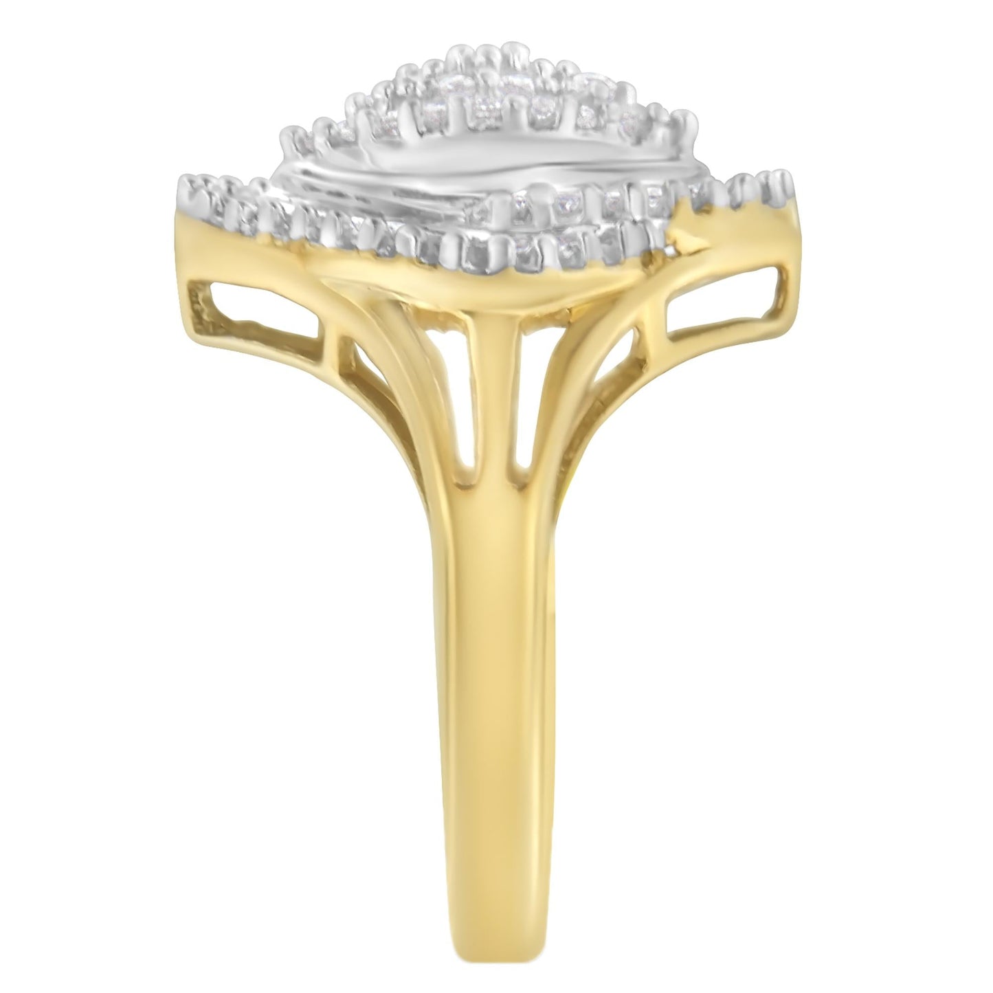 10K Yellow Gold Diamond Cocktail Ring (1/2 Cttw J-K Color I2-I3 Clarity)