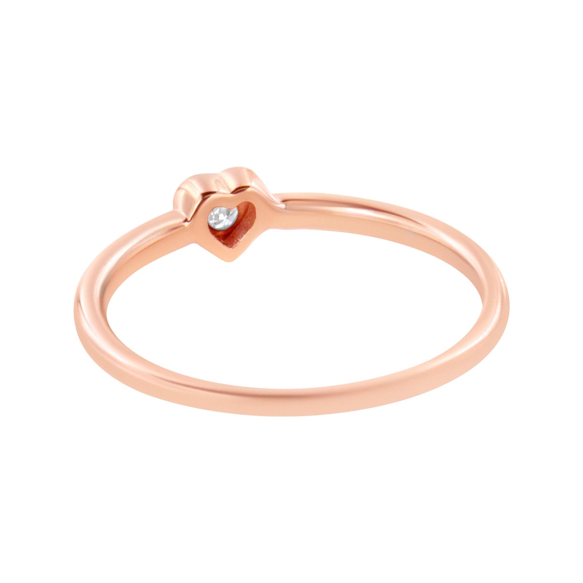 14K Rose Gold Plated.925 Sterling Silver Miracle Set Diamond Accent Heart