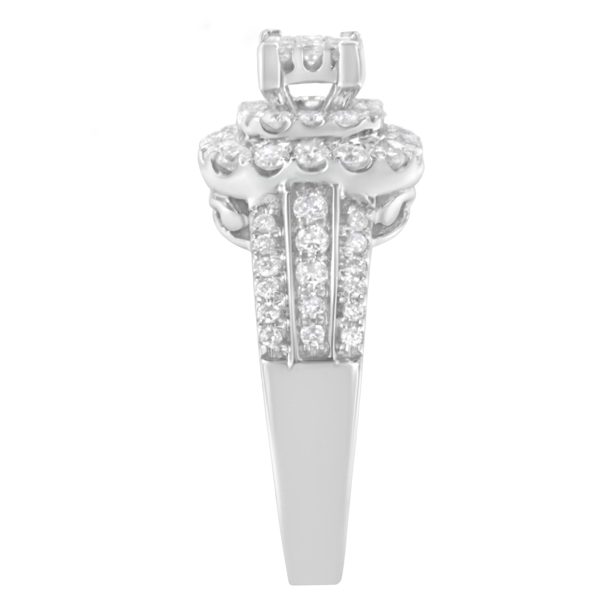 14K White Gold Diamond Vintage Ring (1 cttw H-I Color I1-I2 Clarity)