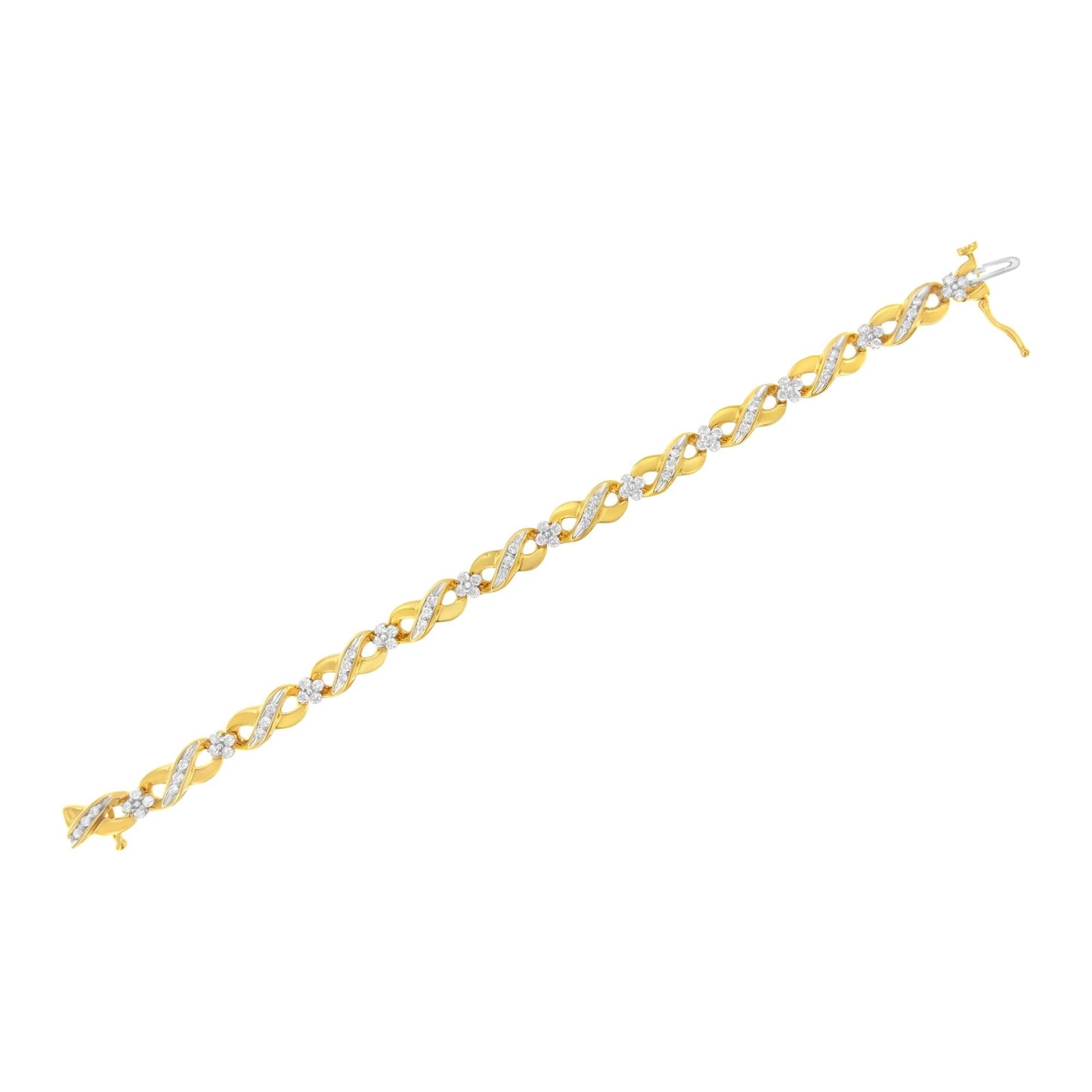 10K Yellow Gold Round-Cut Diamond Infinite Love Bracelet (1.00 cttw I-J Color