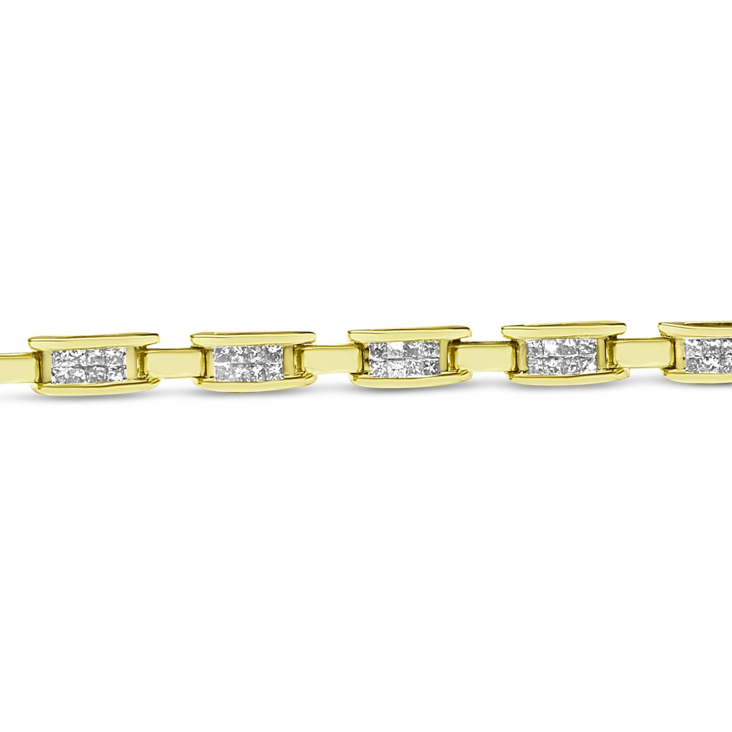 14K Yellow Gold Princess-Cut Diamond Links of Love Bracelet (2.00 cttw H-I