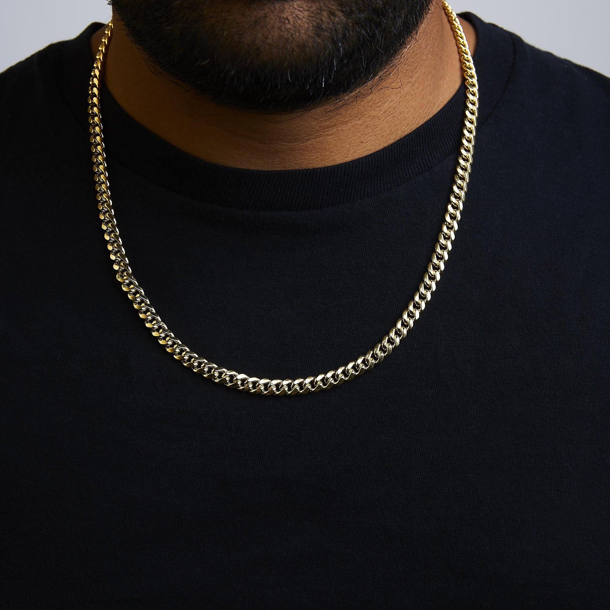 Semi-Solid 14K Yellow Gold 6.1mm Classic Miami Cuban Chain Necklace