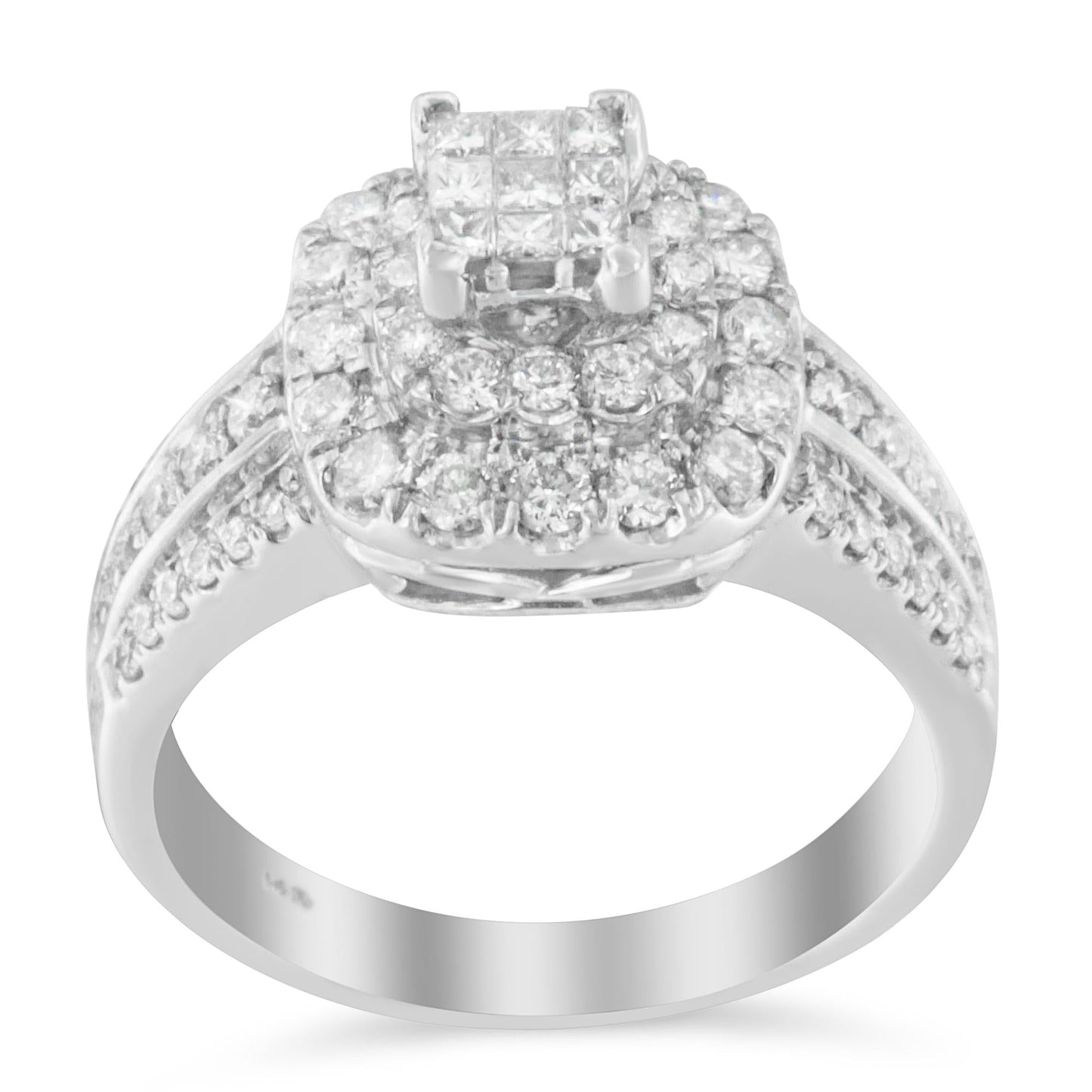 14K White Gold Diamond Vintage Ring (1 cttw H-I Color I1-I2 Clarity)