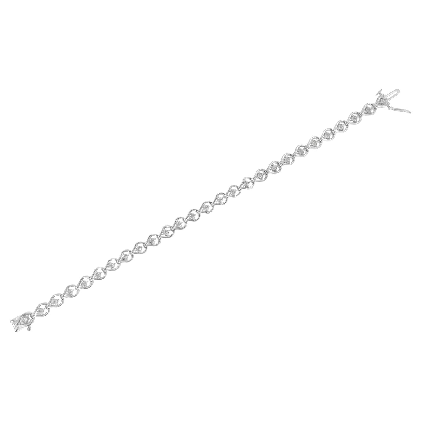 Sterling Silver Diamond Link Bracelet (1/4 cttw I-J Color I2-I3 Clarity)