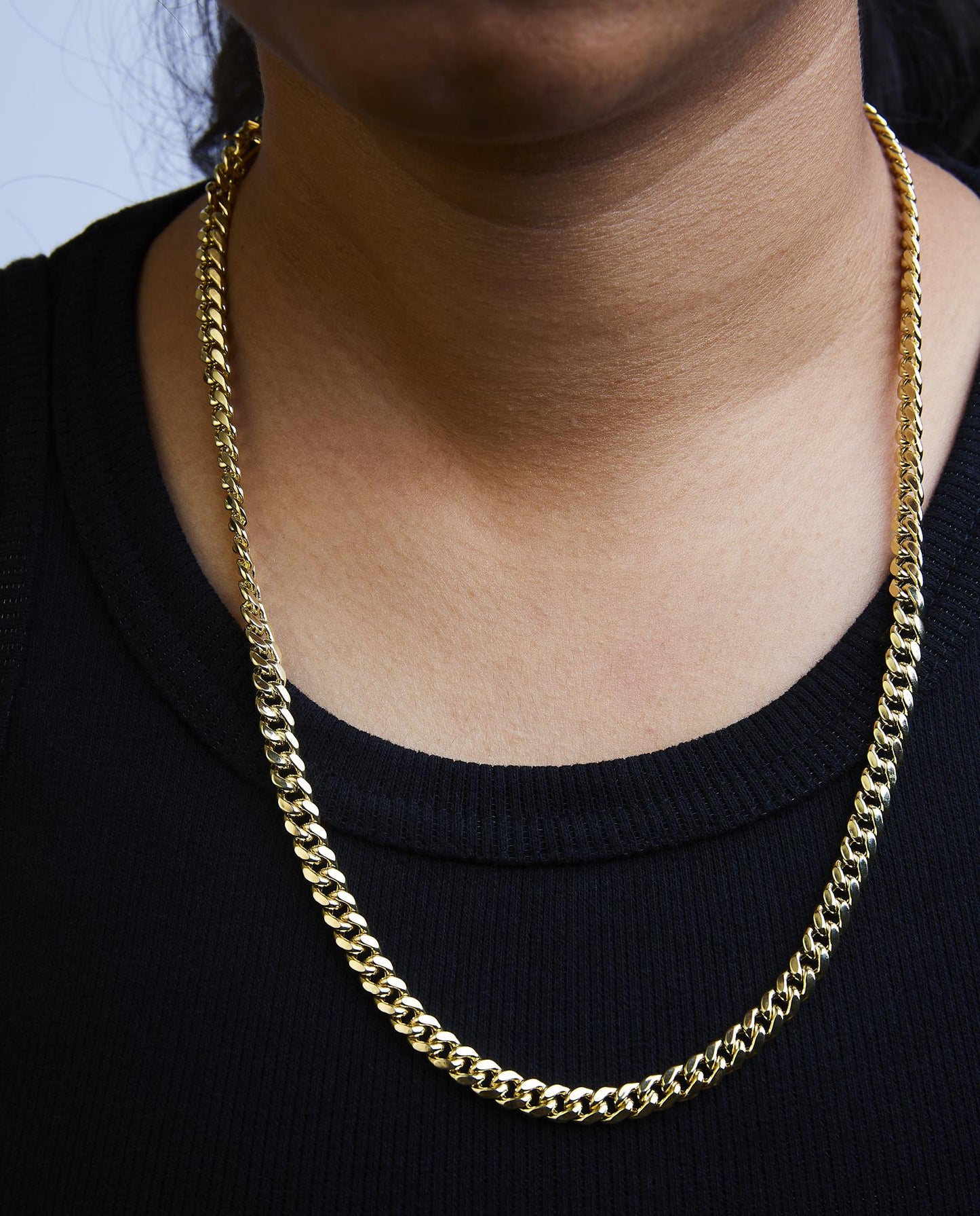 Semi-Solid 14K Yellow Gold 6.1mm Classic Miami Cuban Chain Necklace