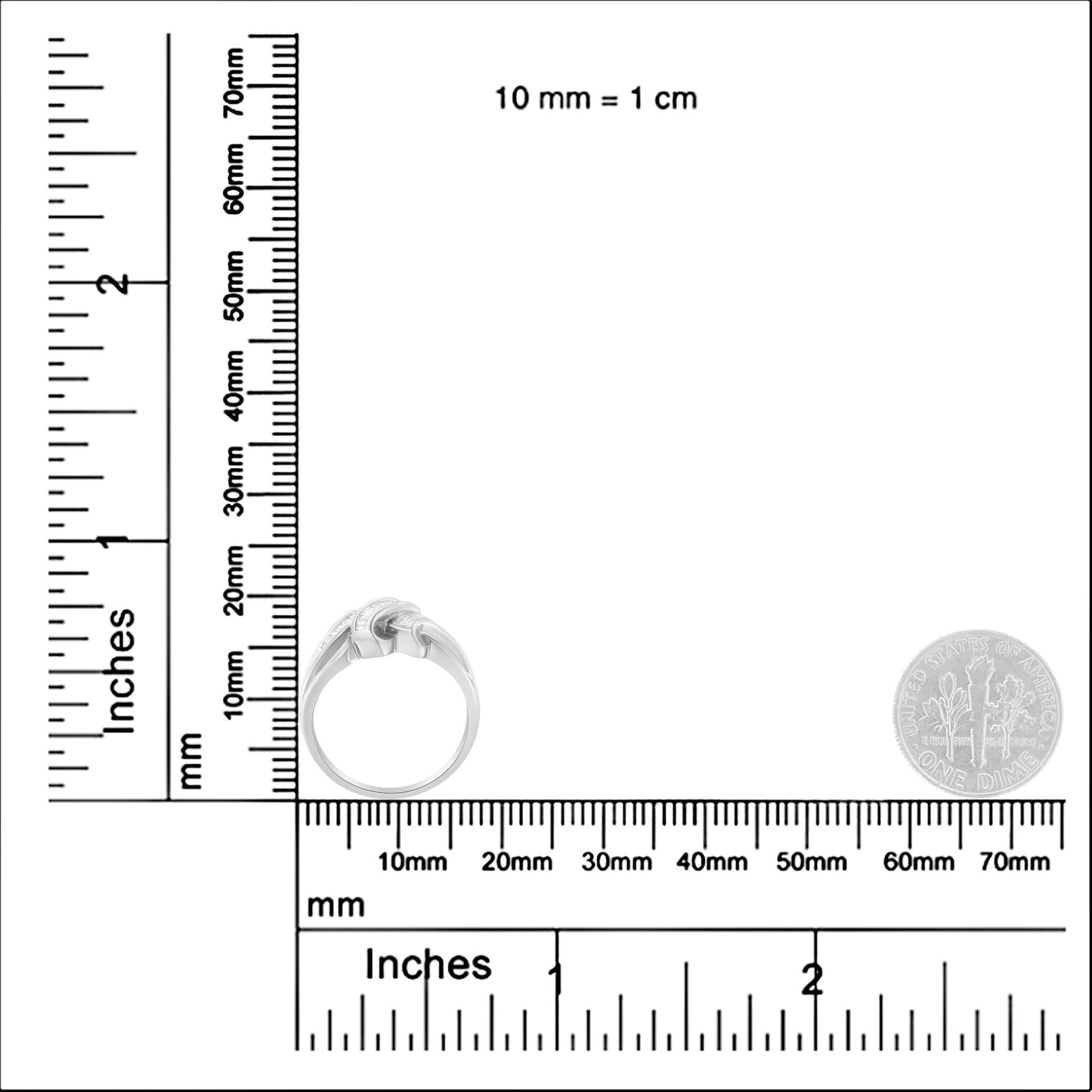 14K White Gold 1/3 Cttw Channel Set Baguette Diamond Bypass Ring Band (H-I