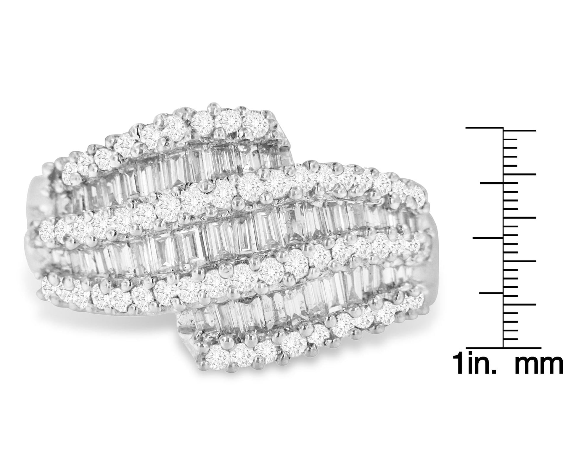 14K White Gold Diamond Cocktail Ring Band (1 3/4 Cttw H-I Color SI2-I1 Clarity)