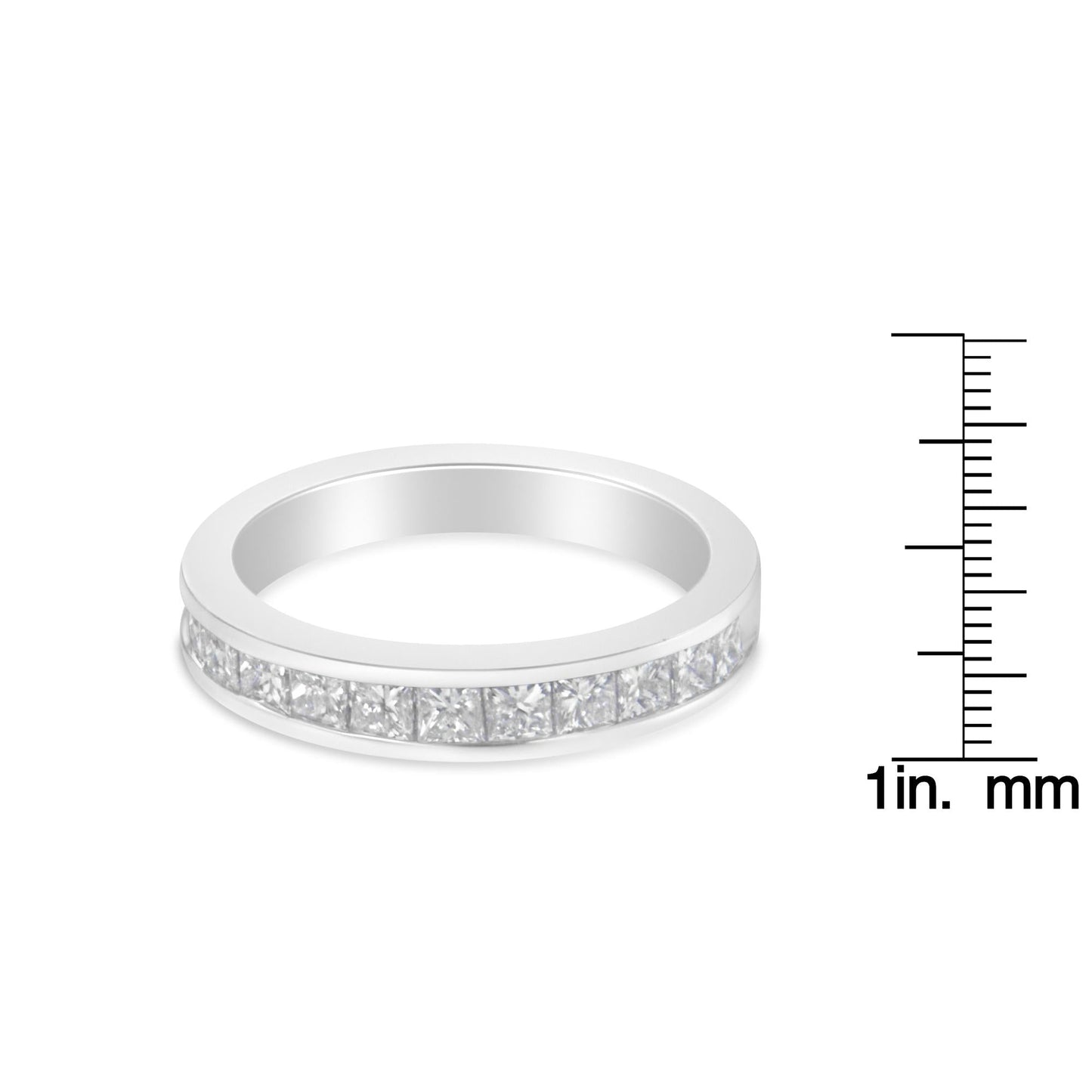 Women’s 18K White Gold Princess Cut Diamond Band Ring (1 Cttw G-H Color