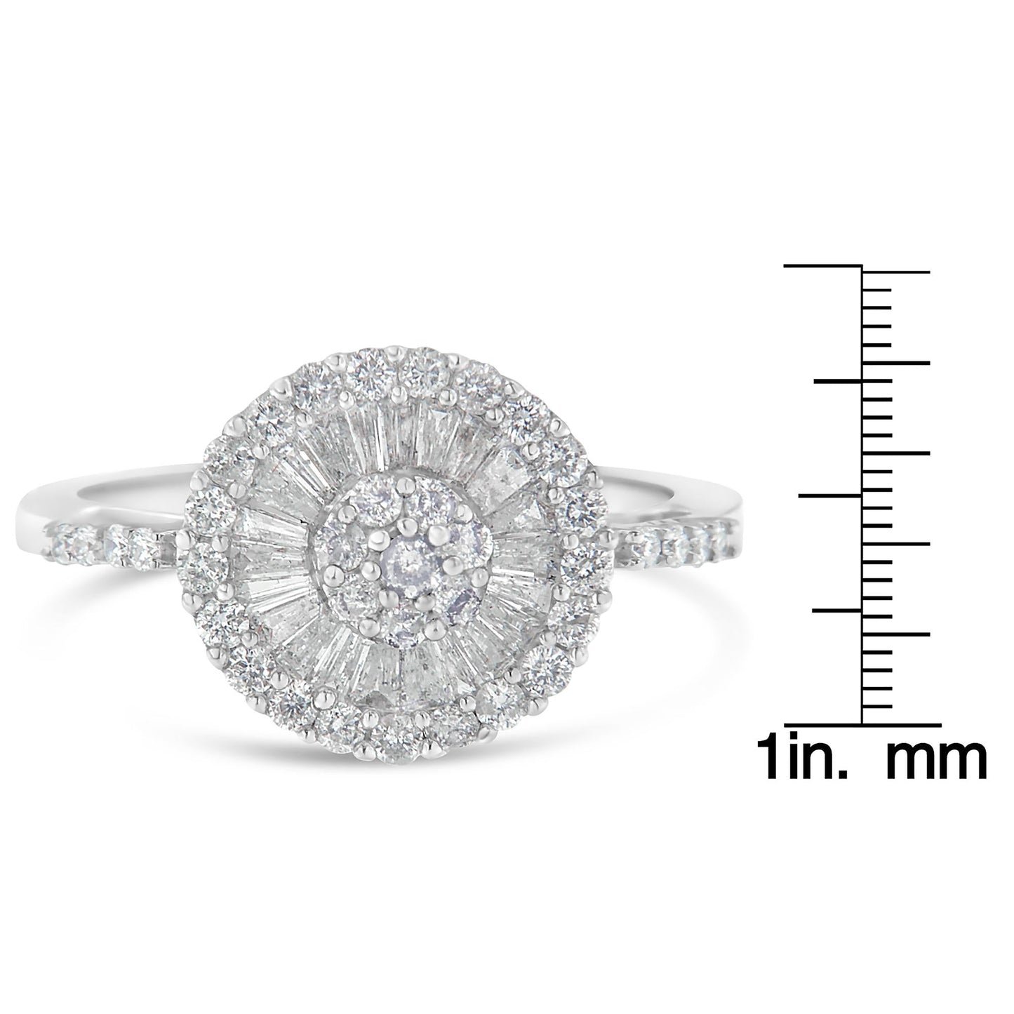 10KT White Gold Diamond Cocktail Ring (1 cttw H-I Color SI2-I1 Clarity) - 7