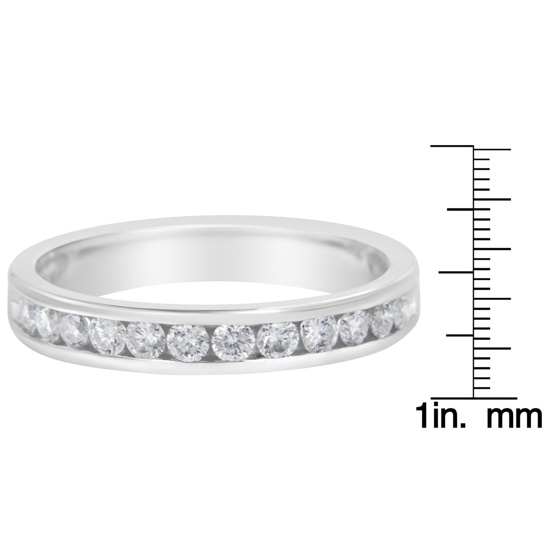 14K White Gold 1/2 cttw Diamond Band Ring (I-J Color I2-I3 Clarity) - 7