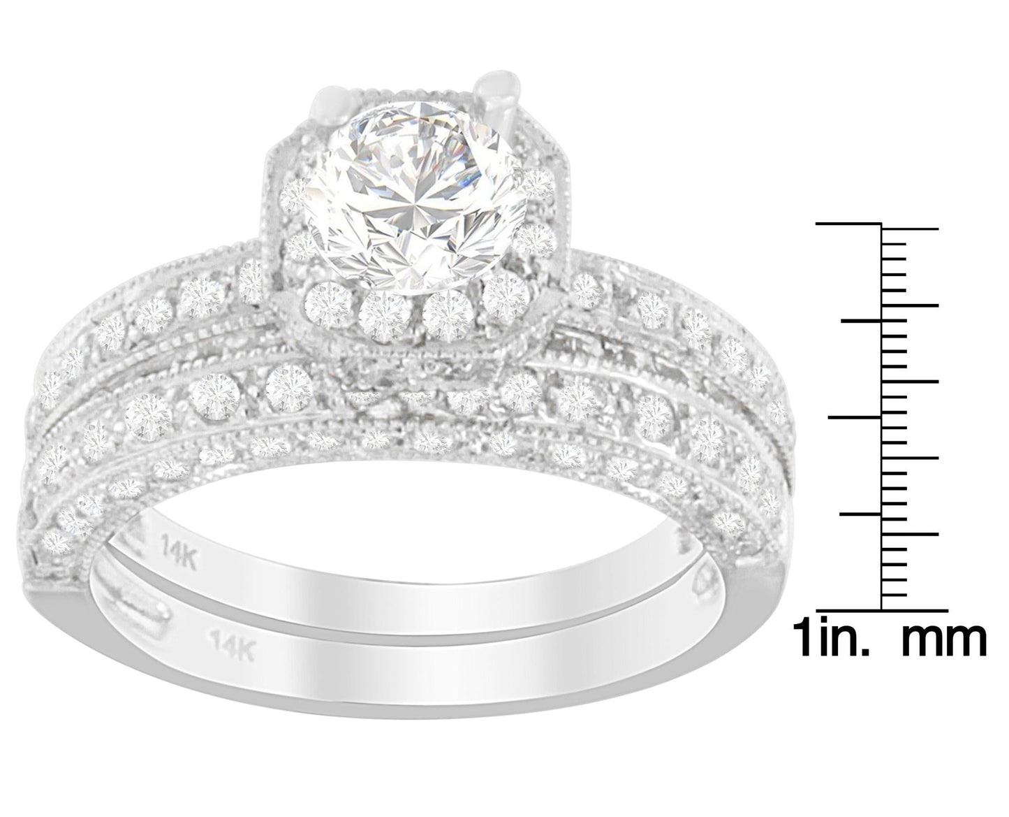 14K White Gold 1 ct. TDW Round Cut Diamond Ring (G-H I1-I2)