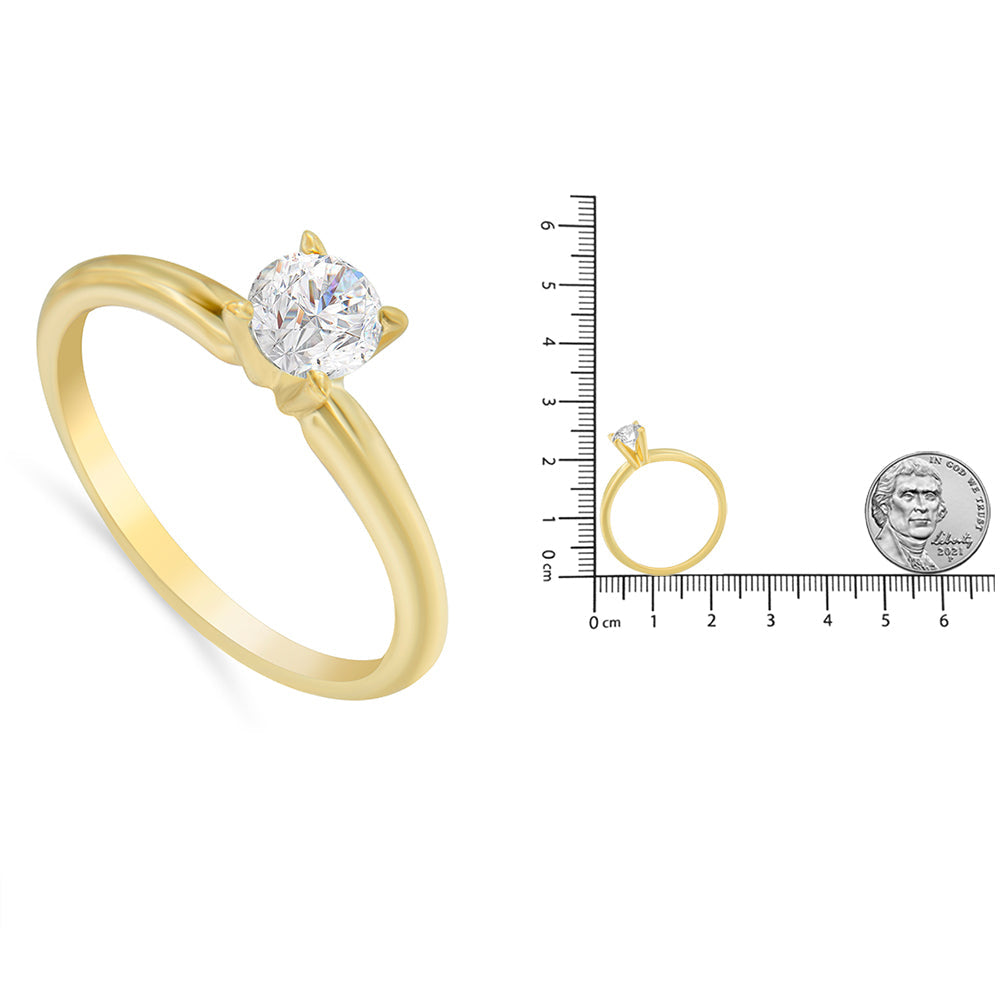 GIA Certified 14k Gold 1/2 Cttw Diamond Solitaire Engagement Ring (H Color SI1